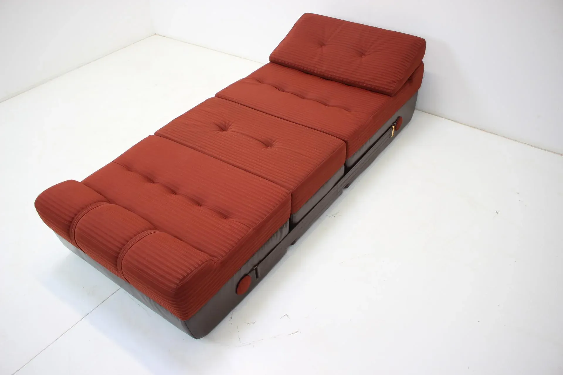 Set of Mid-Century Folding Armchair & Footstool, 1970s