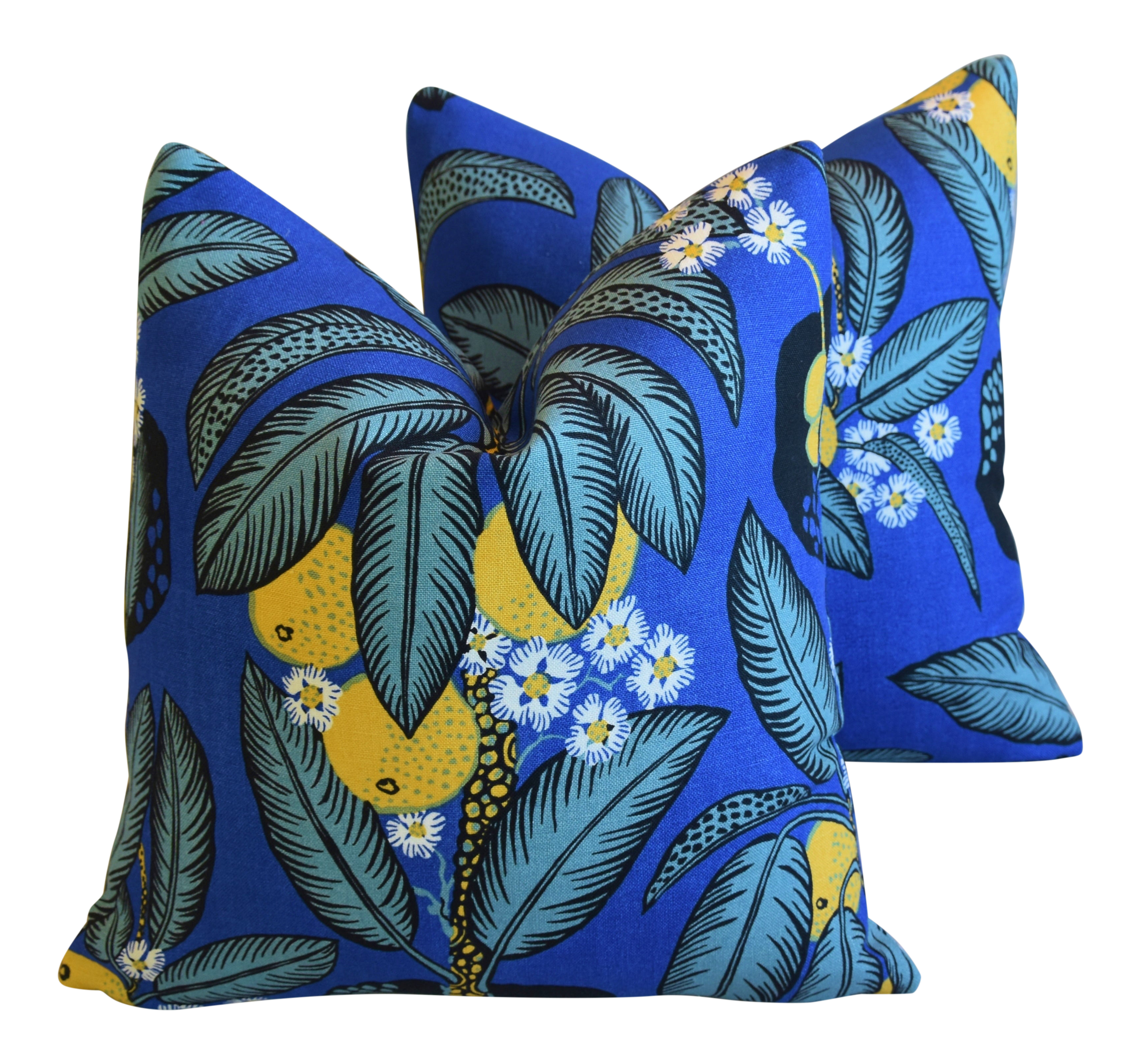 Designer Josef Frank Notturno Floral Linen Feather Down Pillows