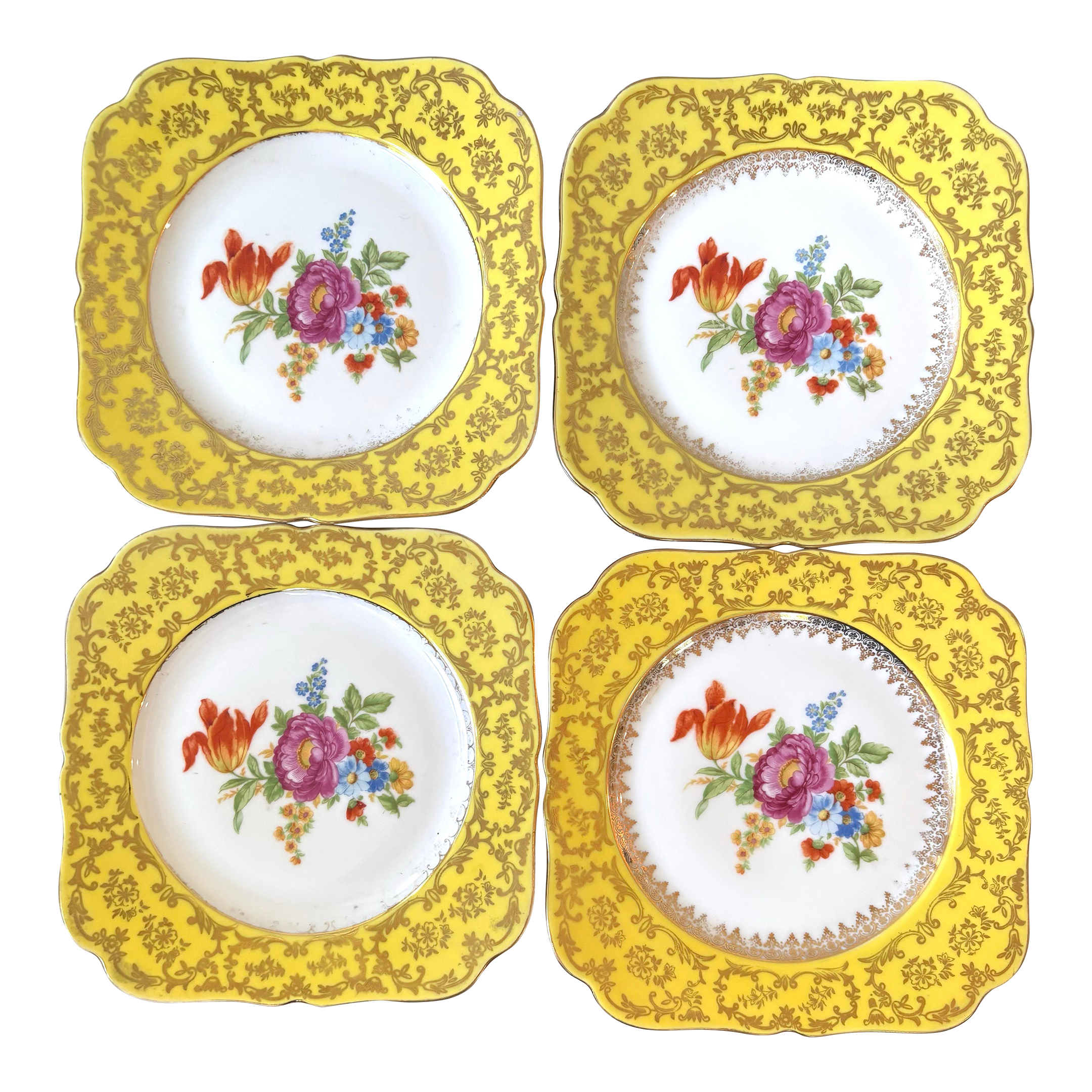 Omeco Czechoslovakia Porcelain Hand, Painted Paint Plates