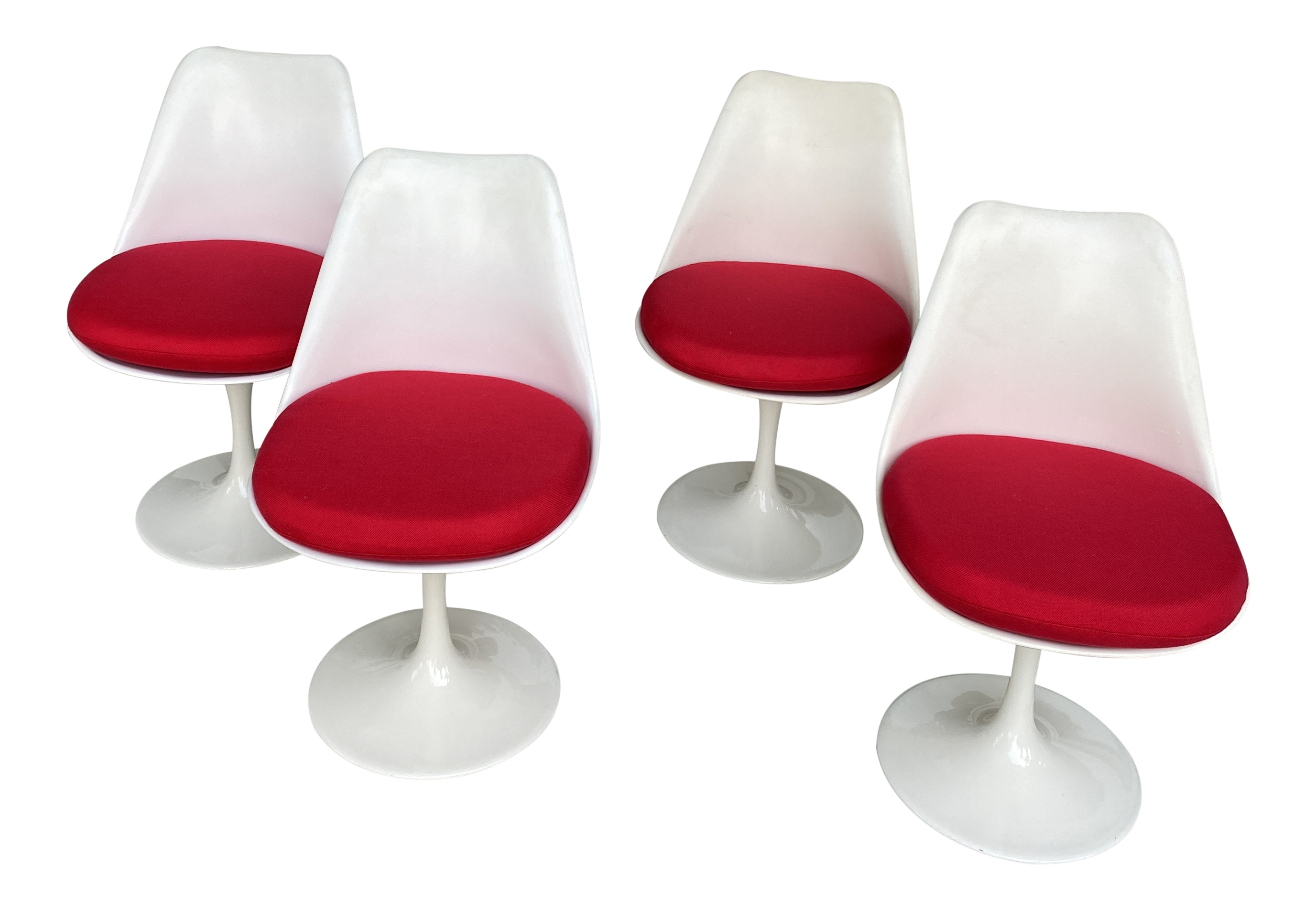 1960s Rudi Bonzanini Tulip Chairs With Knoll Hourglass Fabric in
