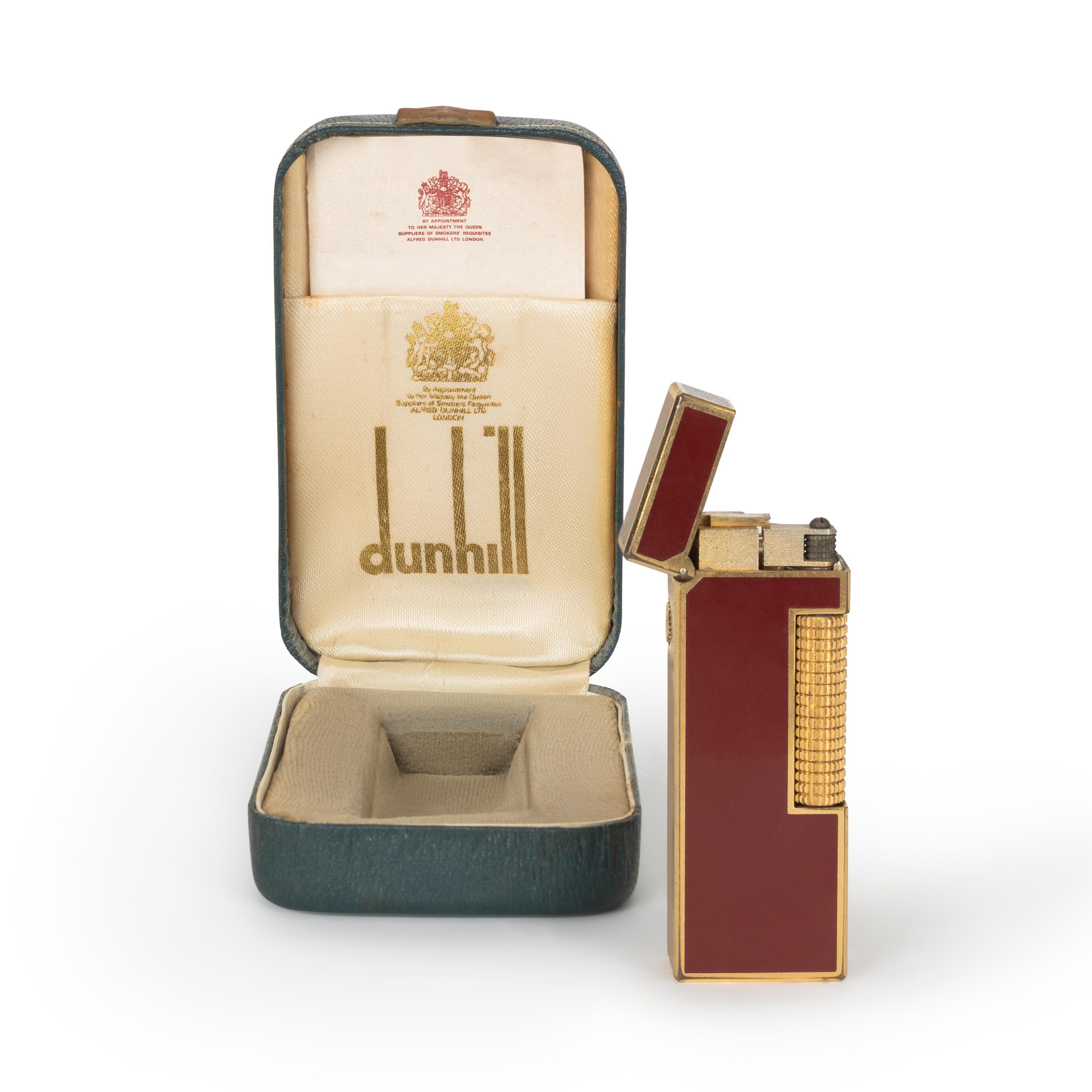 dunhill ゴールドトーン アンティーク雑貨 📌 Vintage Dunhill 24k Gold Plated Ribbed Lighter - England