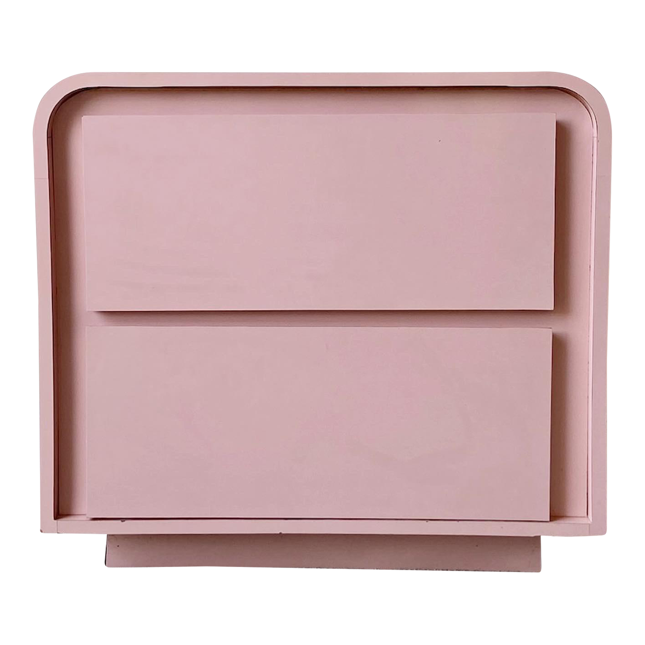 Postmodern Pink Lacquer Laminate Waterfall Nightstand Chairish