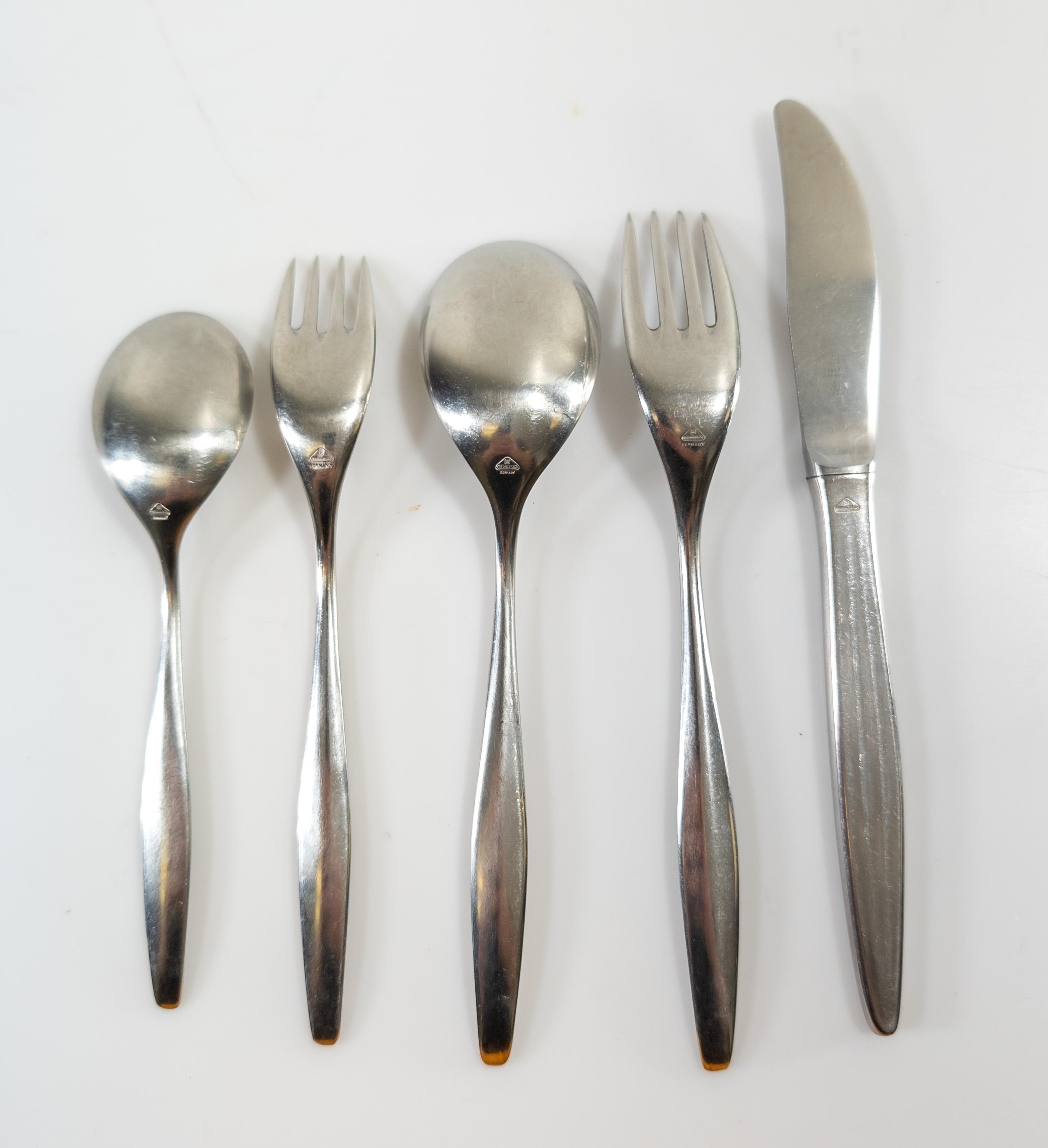 Mid-Century Wmf Flatware Setting for 8 Cromargan Atlanta