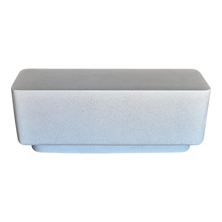 Cast Resin 'Block' Bench, White Stone Finish by Zachary A. Design Chairish