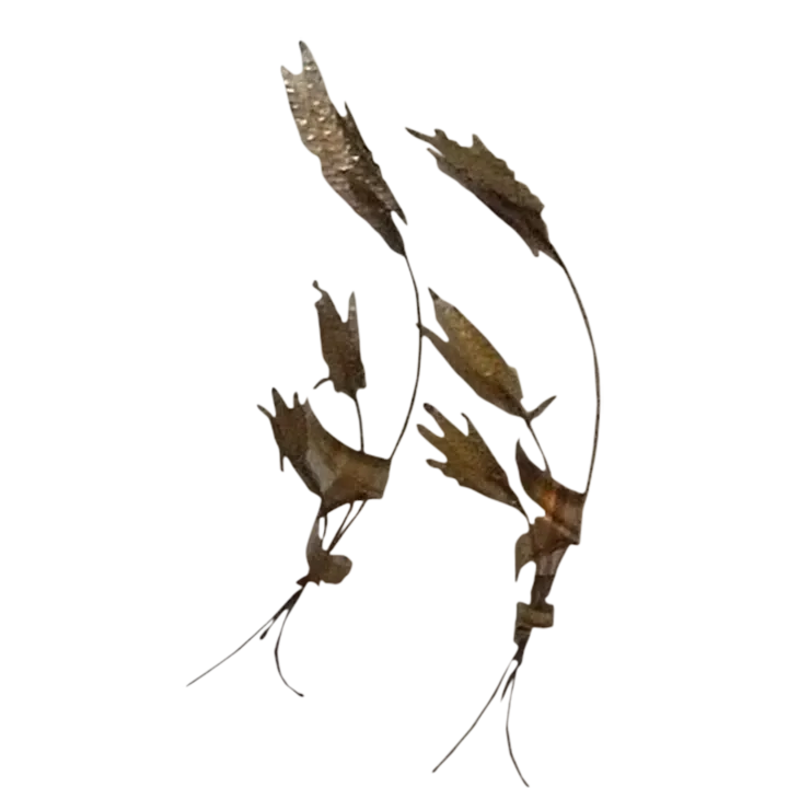 Vintage 70s Brass Wheat Grass Metal Wall Hangings Chairish