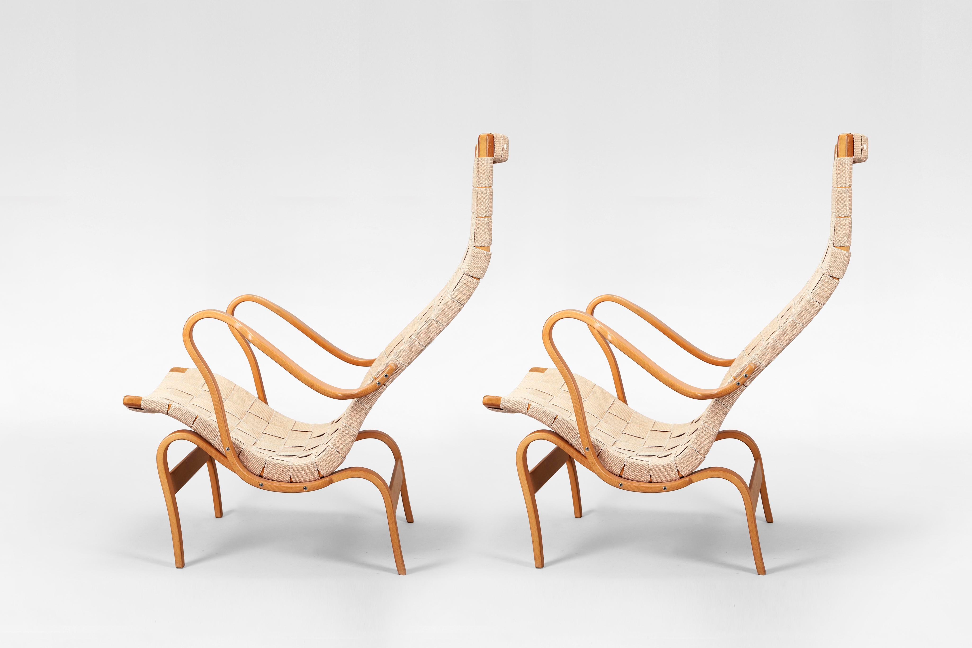 Vintage Pernilla Lounge Chairs by Bruno Mathsson for Dux, 1969, Set of 2