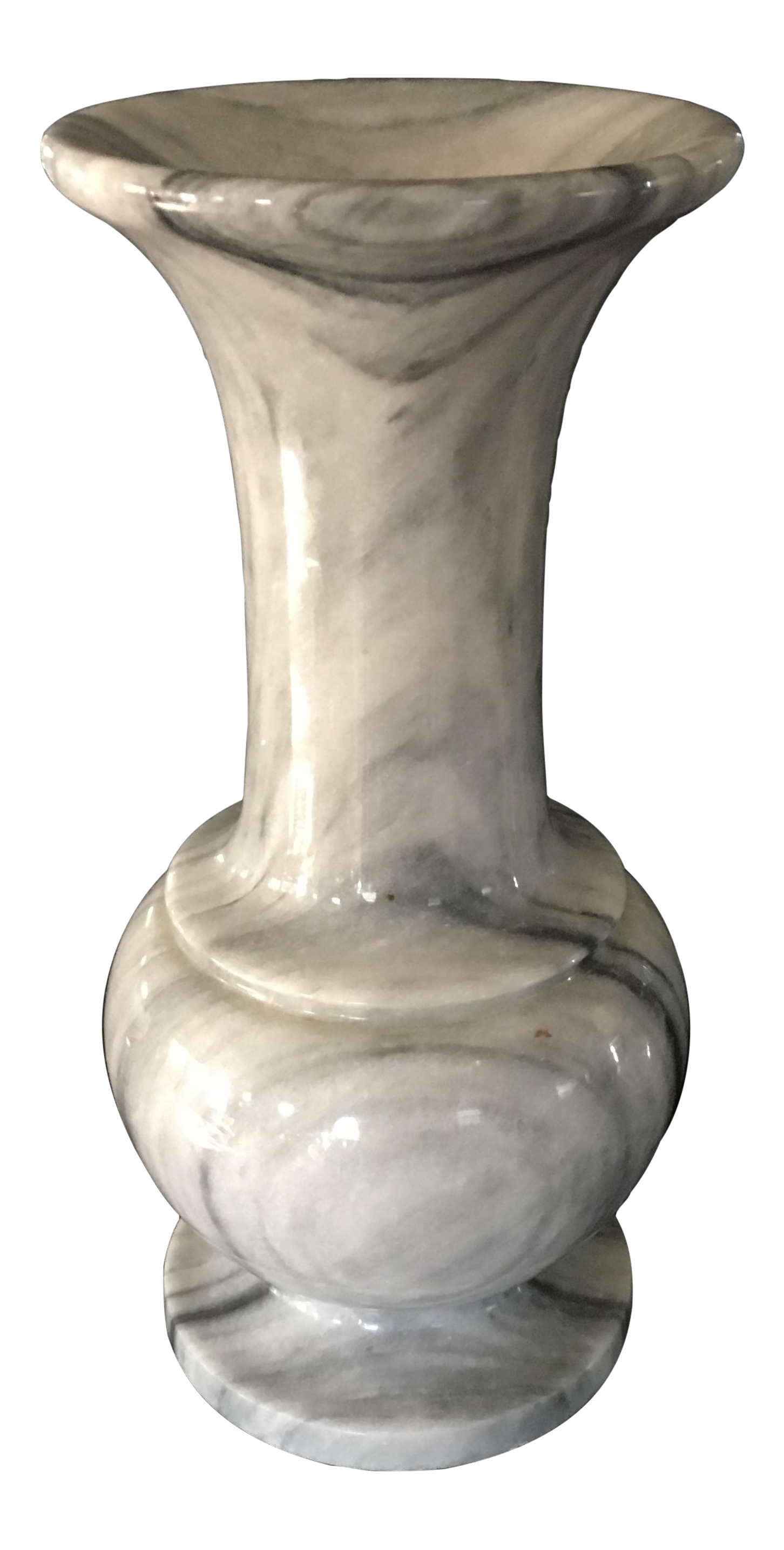 Italian Gray & White Marble Vase Chairish