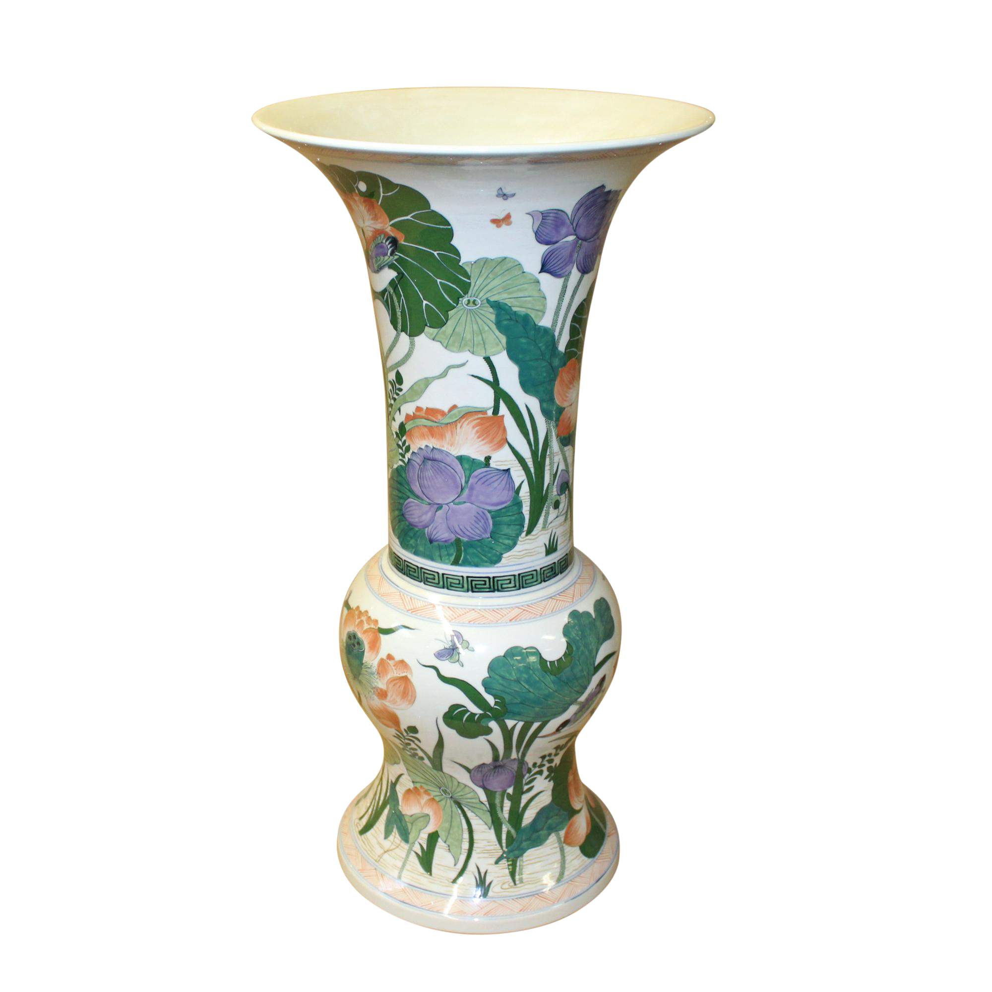 Chinese Handmade Porcelain Flower Tall Art Vase Chairish