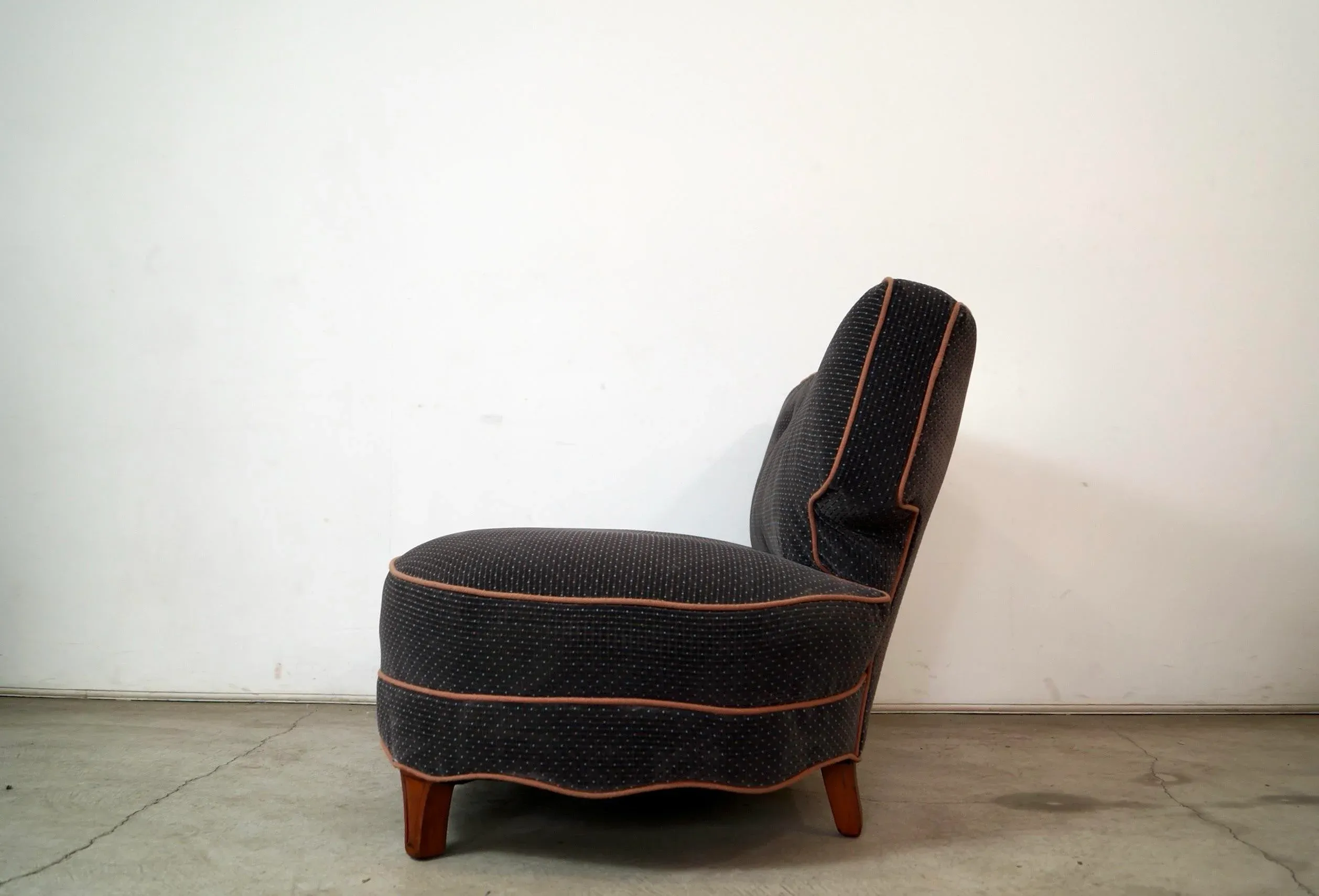 1940’s Art Deco Mid-Century Armless Lounge Settee Sofa