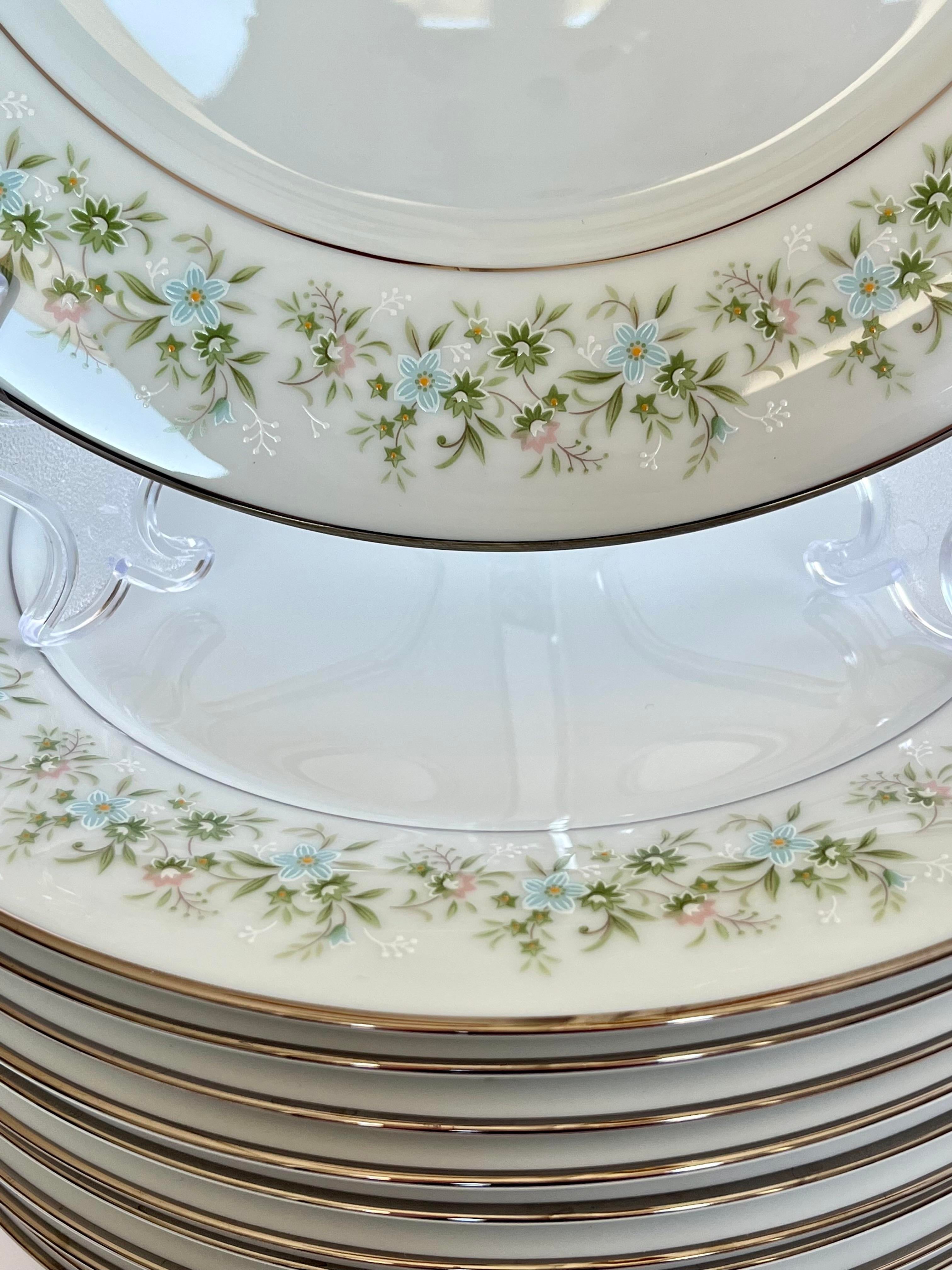 Vintage Noritake Savannah Platinum Rim Pattern 2031 China Set 85