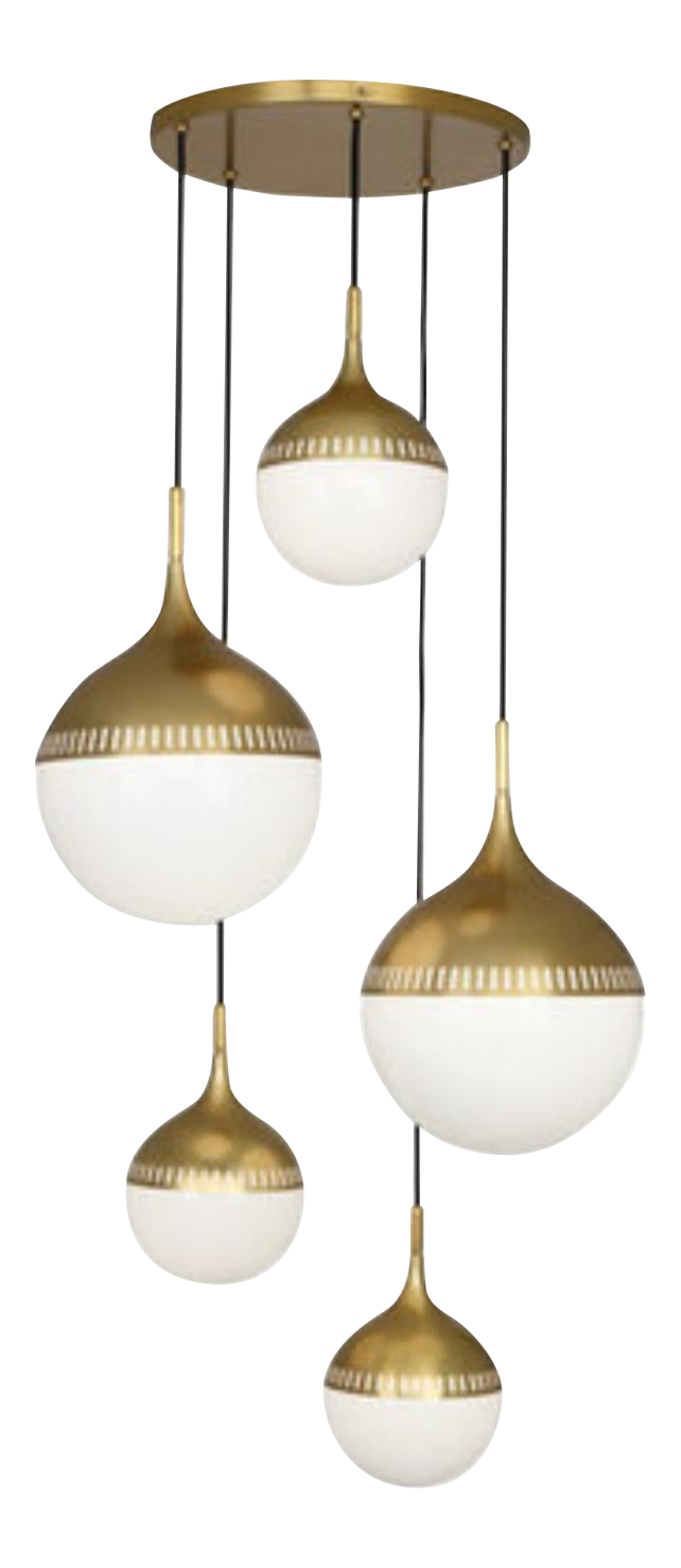 Robert Abbey Jonathan Adler Rio Multi Globe Chandelier in Antique Brass