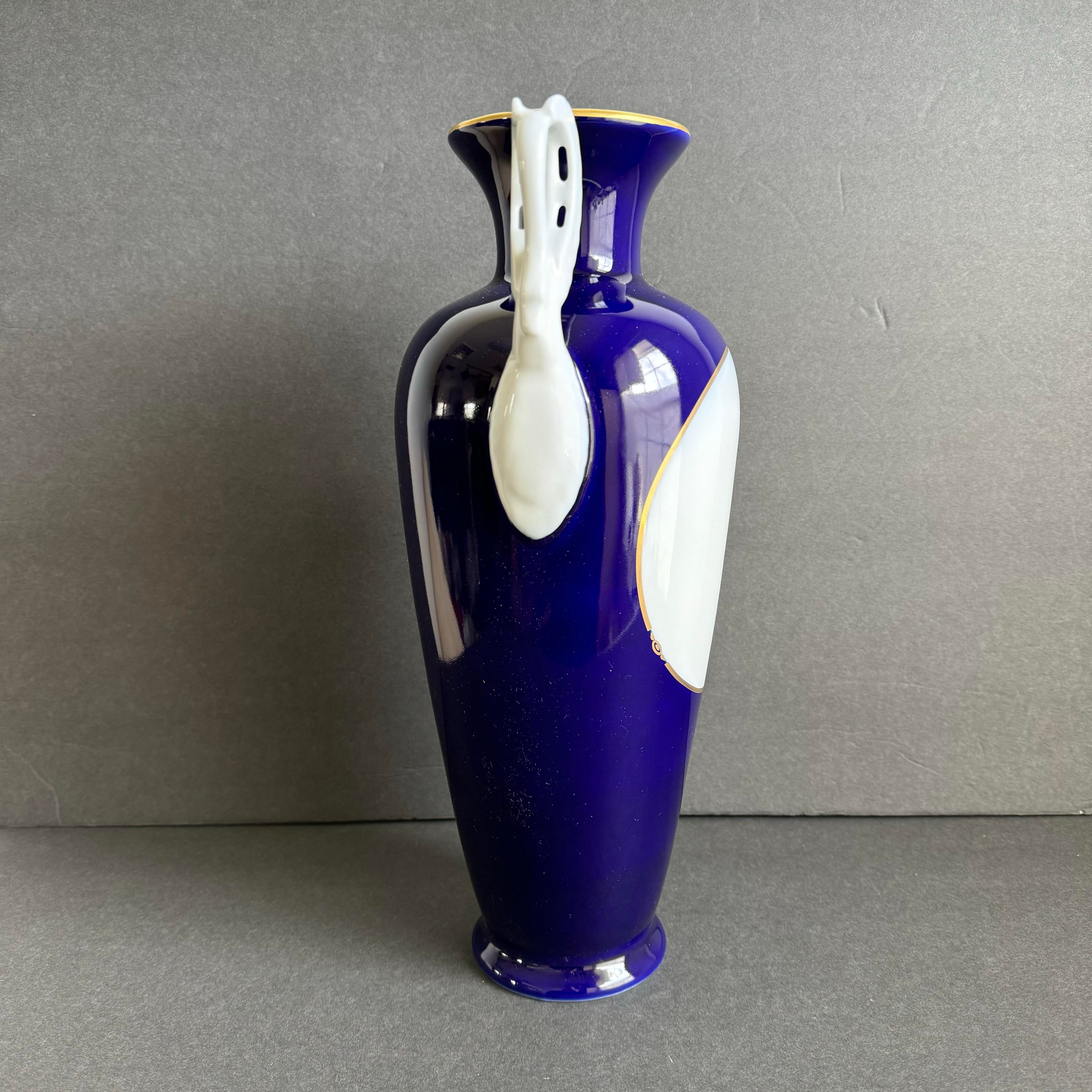 【CZECHOSLOVAKALEAD 】花瓶 haas-and-czjzek-cobalt-blue-