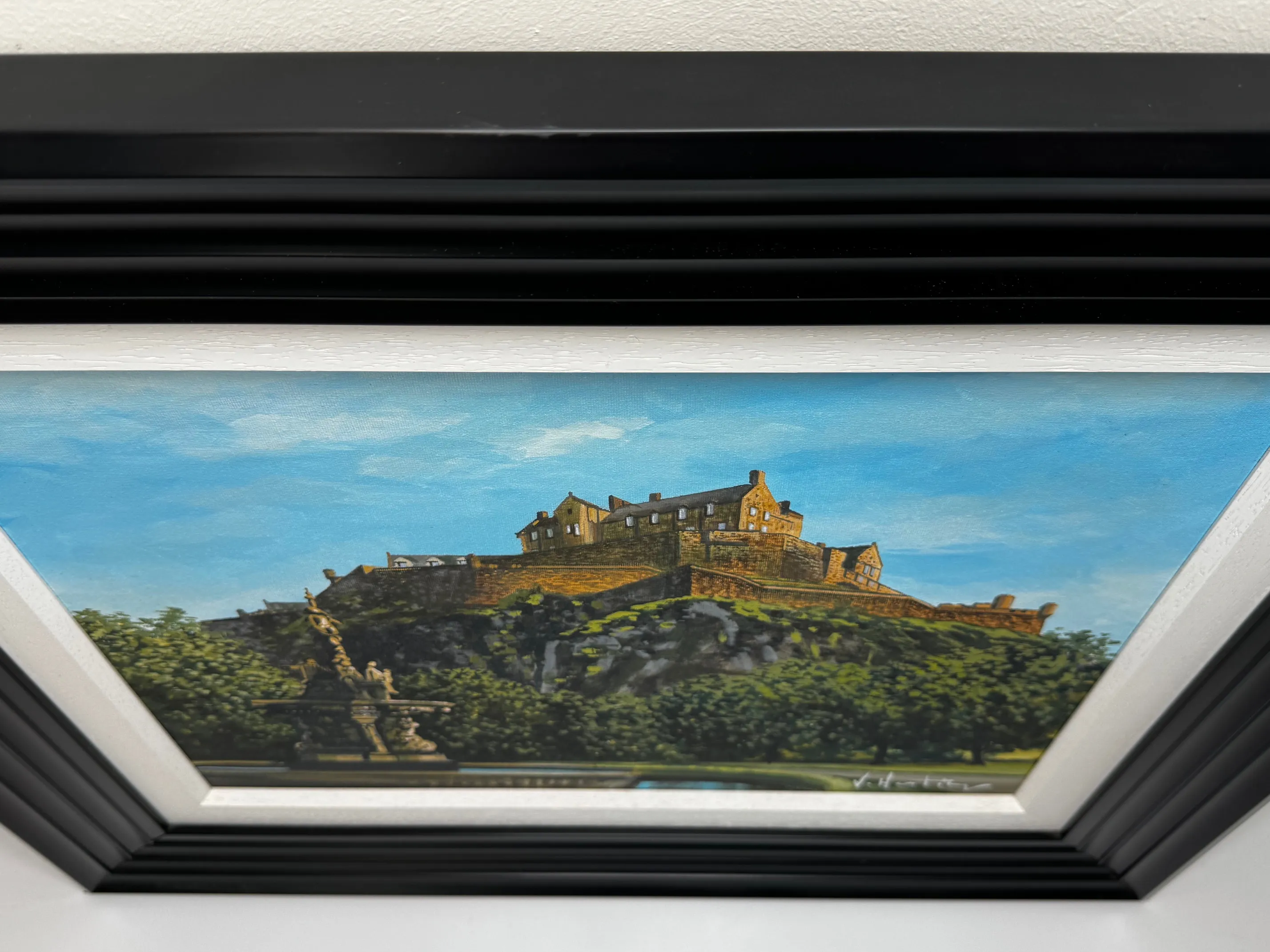 Original Scottish Painting of Edinburgh Castle & Ross Fountain by