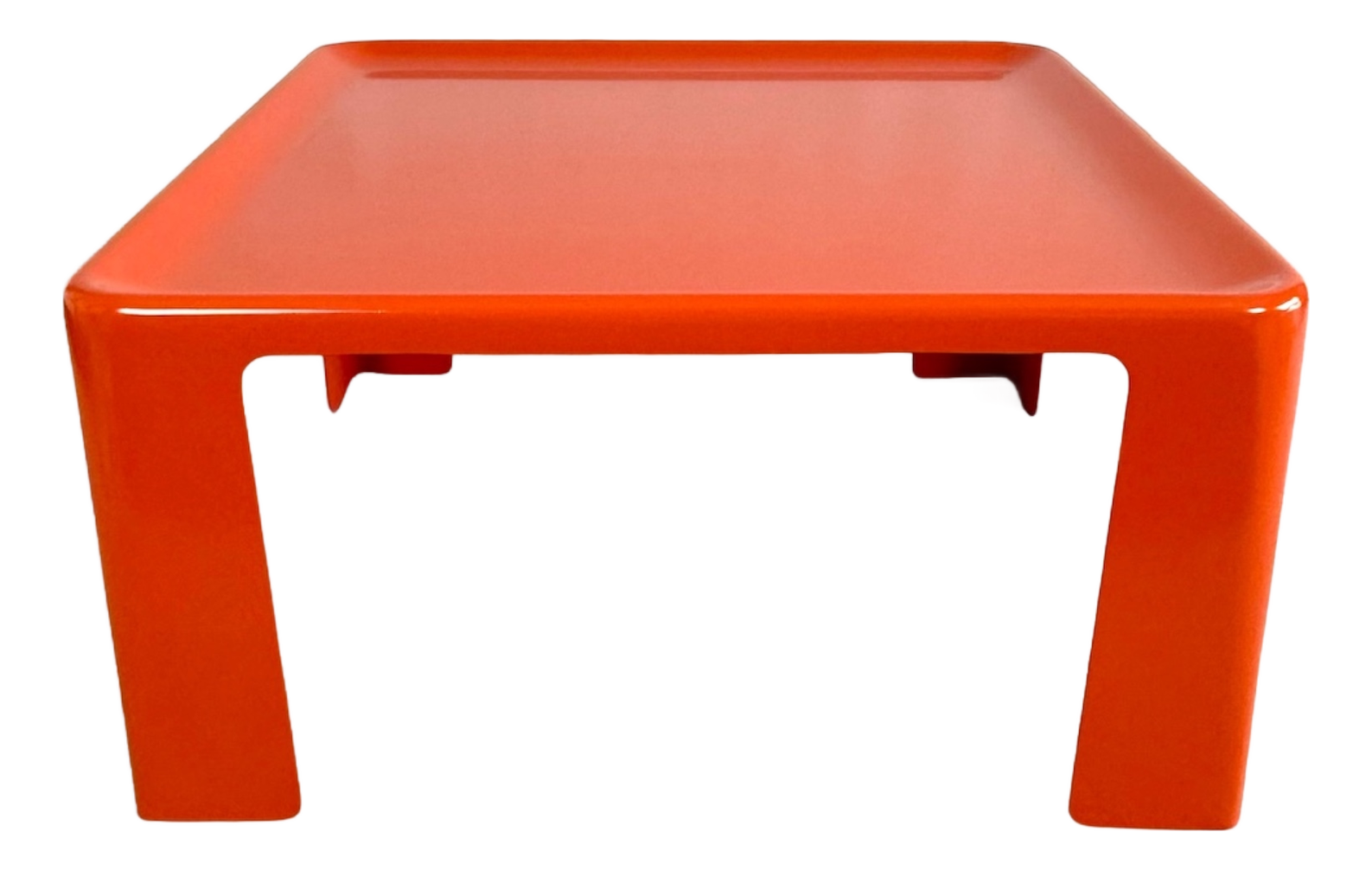 Amanta Coffee Table in Orange Fiberglass by Mario Bellini