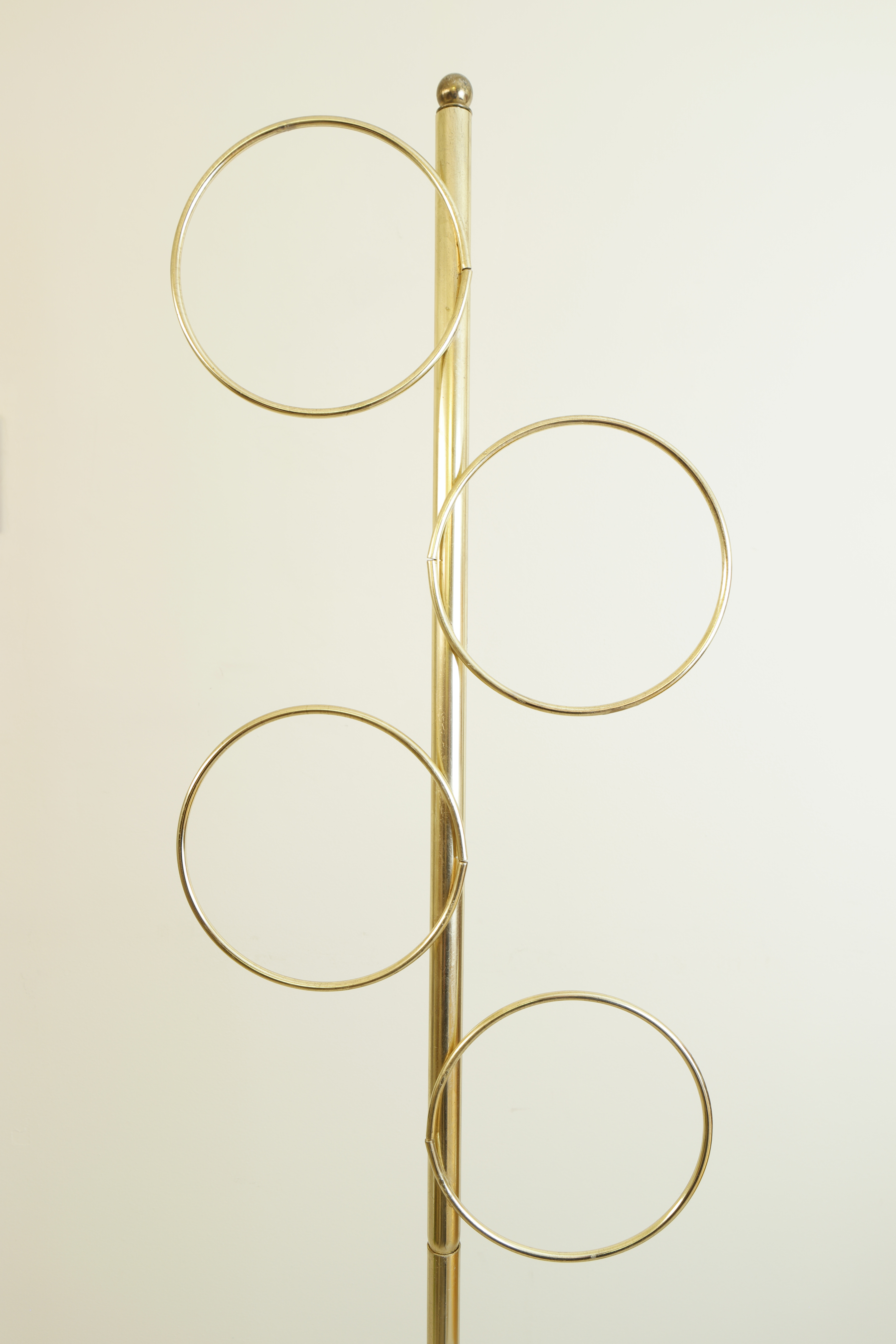 Vintage Mid Century Modern Freestanding Brass Towel Rack