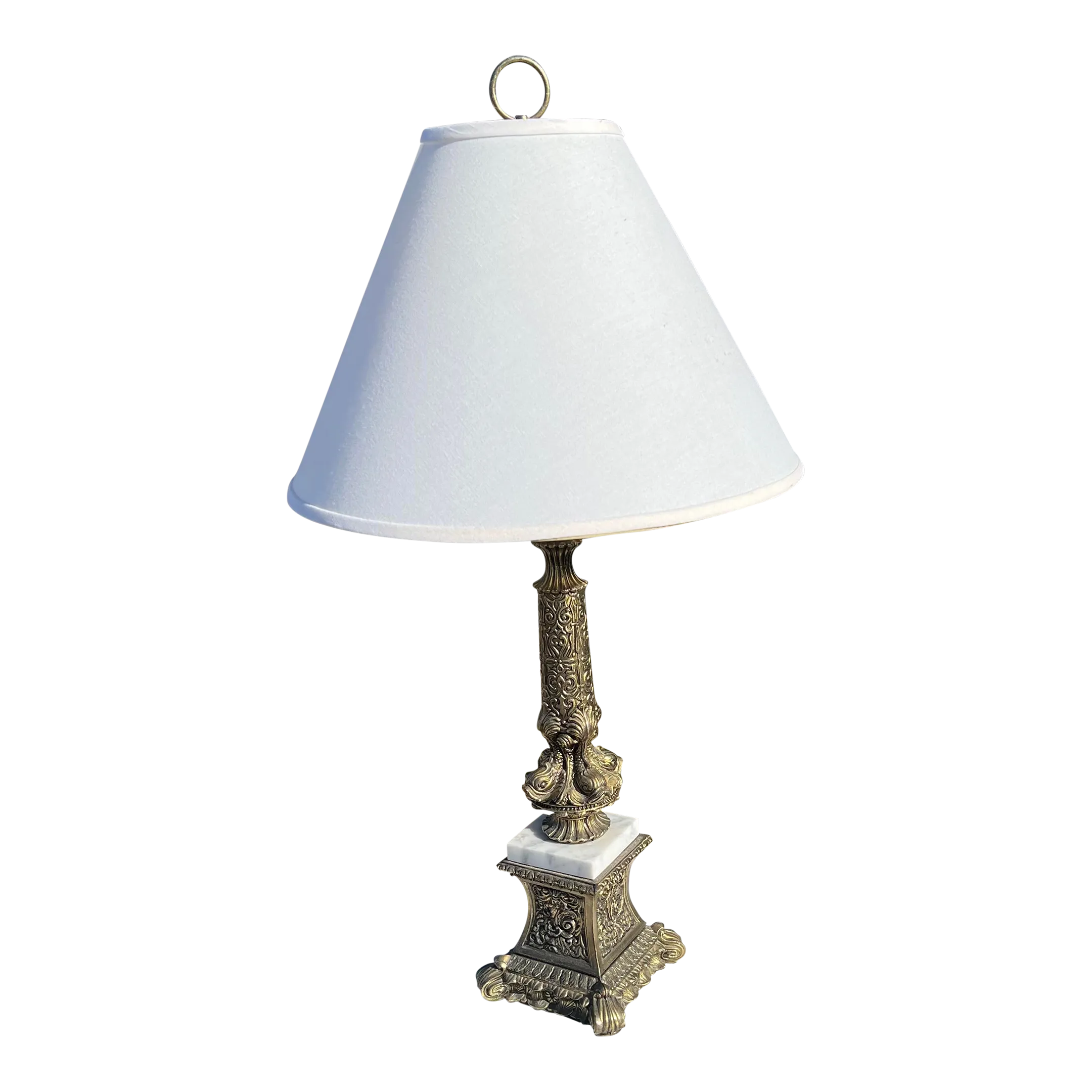 Vintage 1960s Metal Porpoise Filigree Lamp