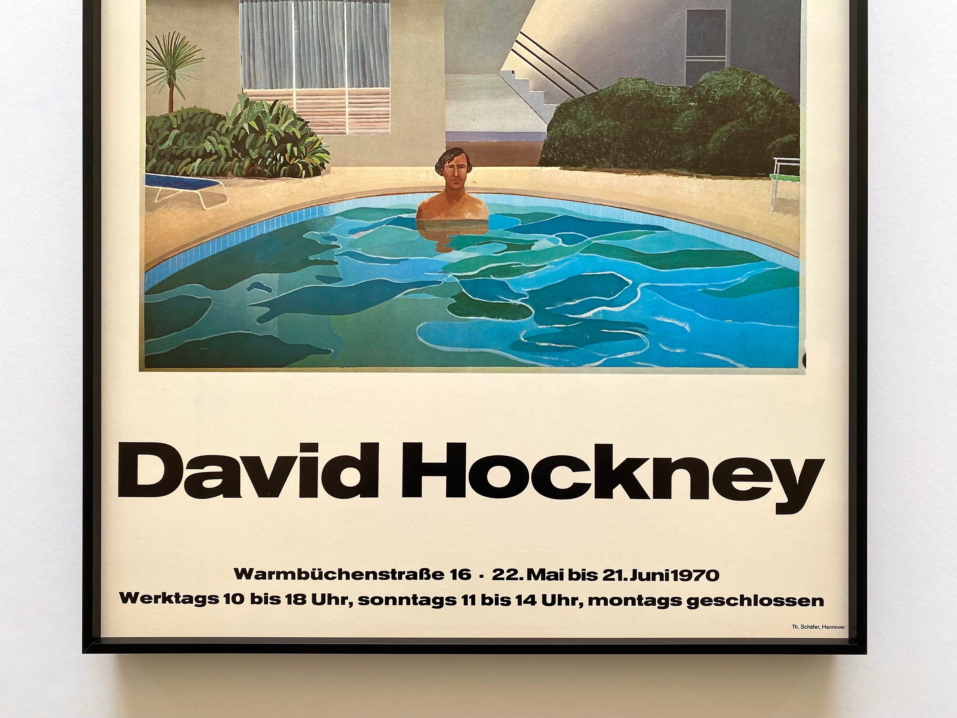 David Hockney Vintage 1970 Mid Century Modern Lithograph Print