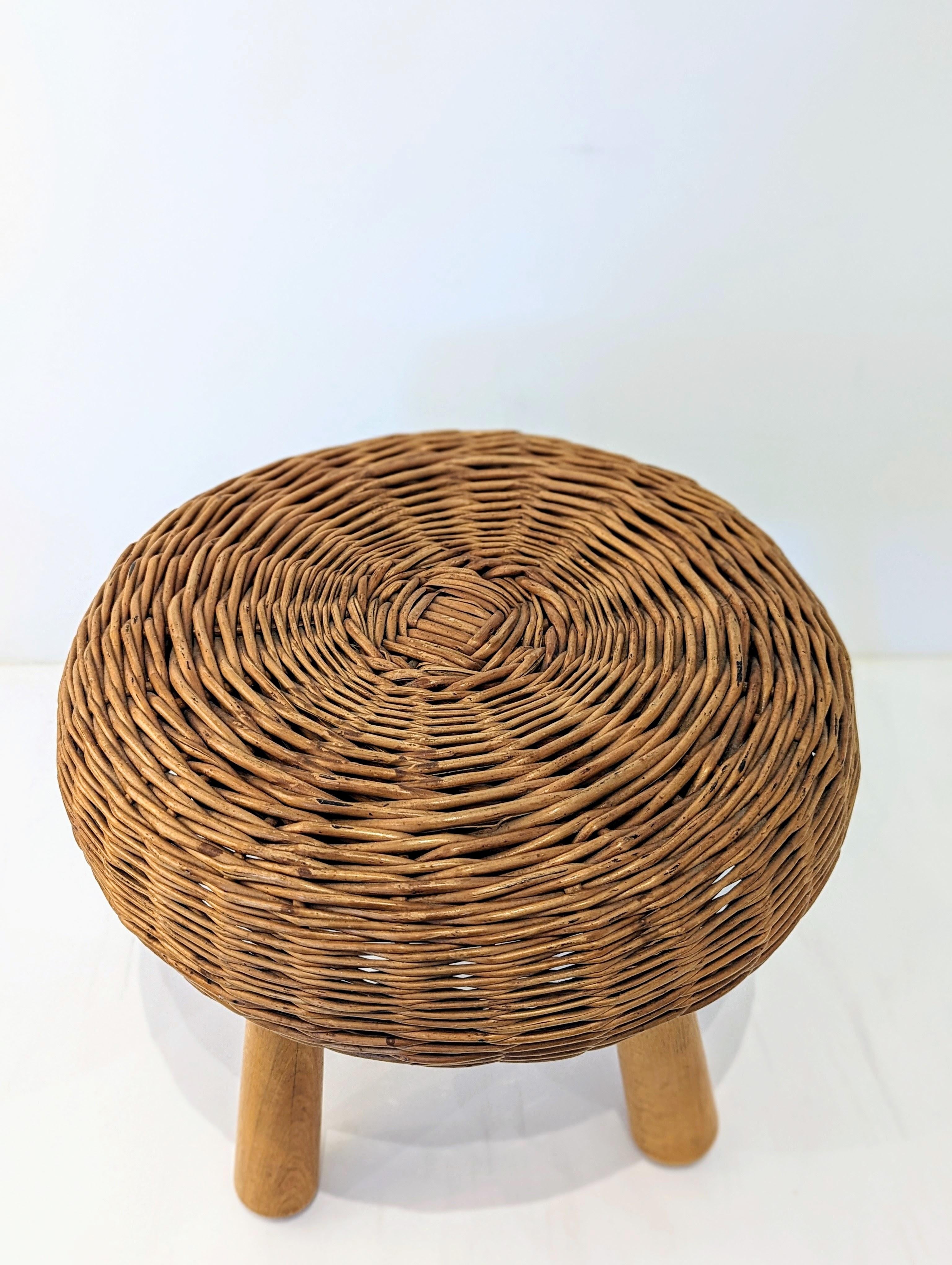 ビンテージ Tony Paul ラタンスツール トニーポール vintage Vintage Wicker Foot Stool | Tony Paul Inspired 3 Leg Stool