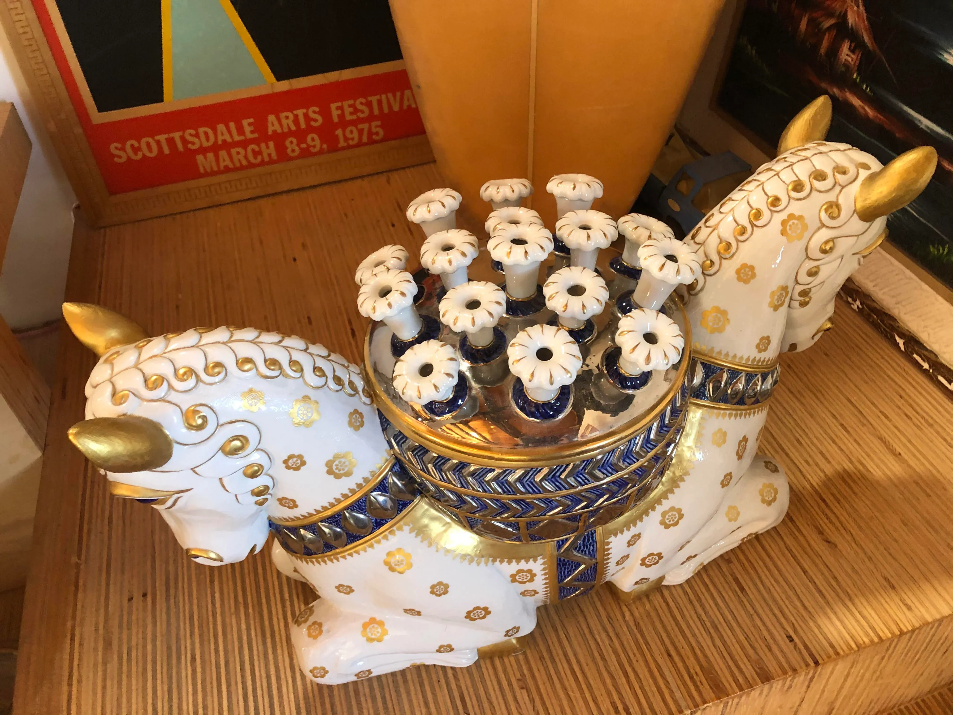 Mid 20th Century Giulia Mangani Oggetti Italian Porcelain Double