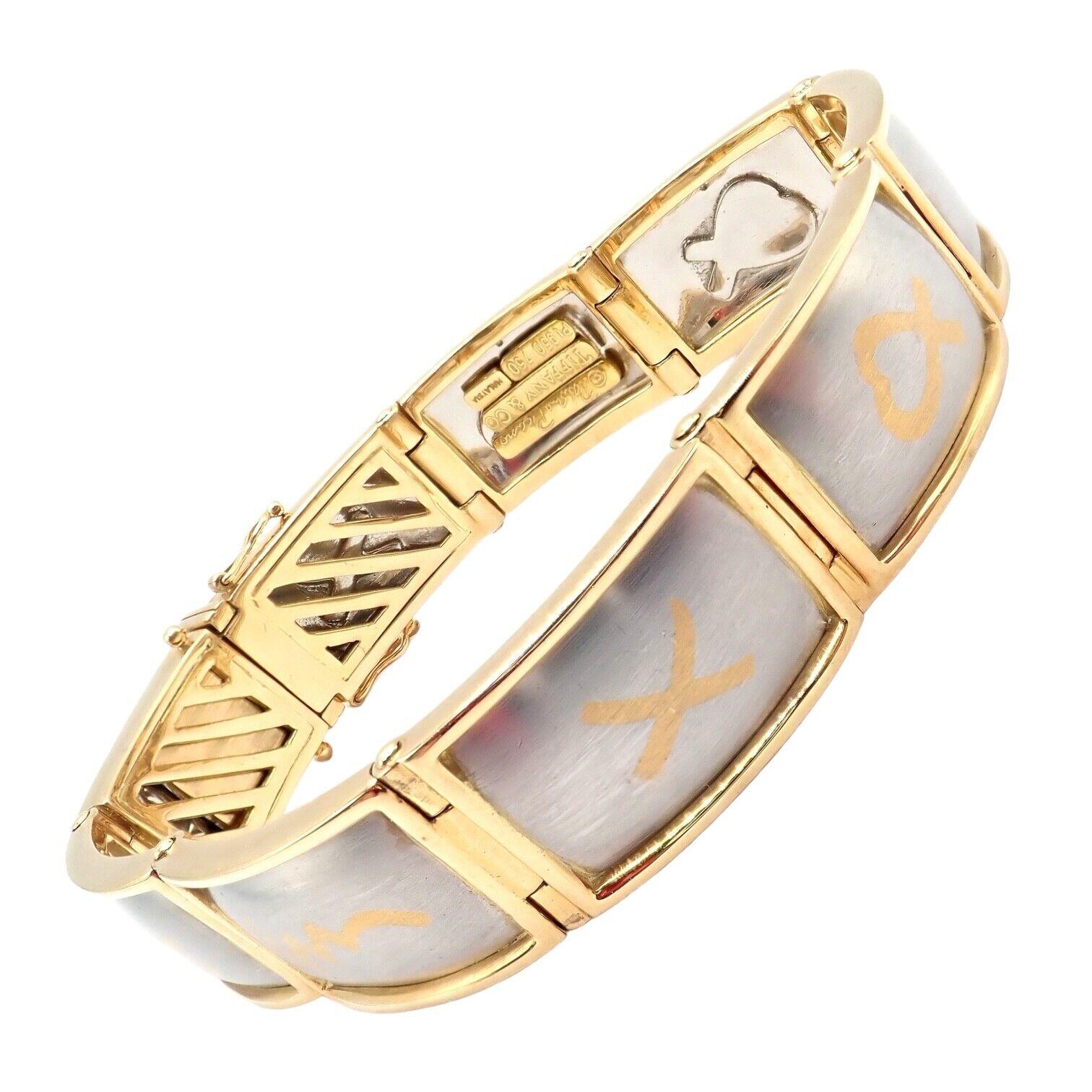 Chapado en Laton 　ゴールドコンビ　Picaso Paloma 1985 Tiffany & Co Paloma Picasso 18k Gold Love & Kisses Cuff
