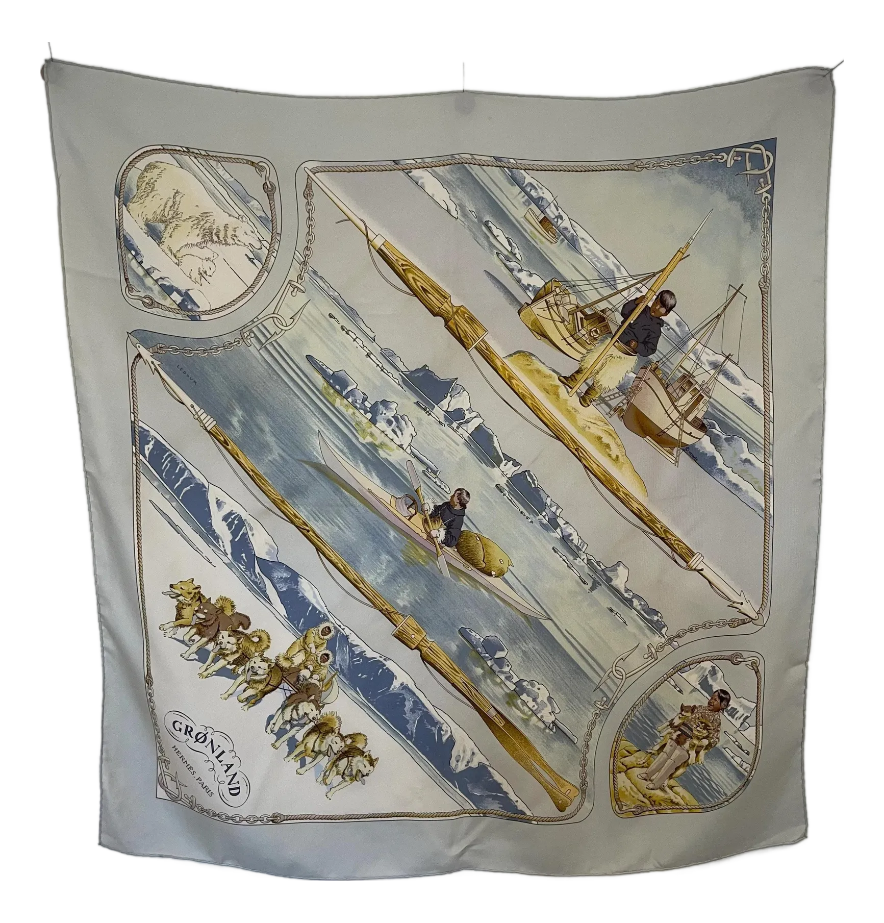 Hermès Groenland Foulard En Soie 1982 Ledoux Philippe | Chairish