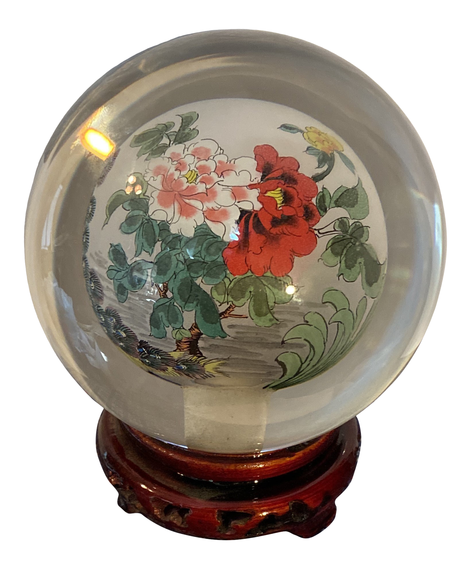 Late th Century Reverse Painted Glass Sphere Chairish