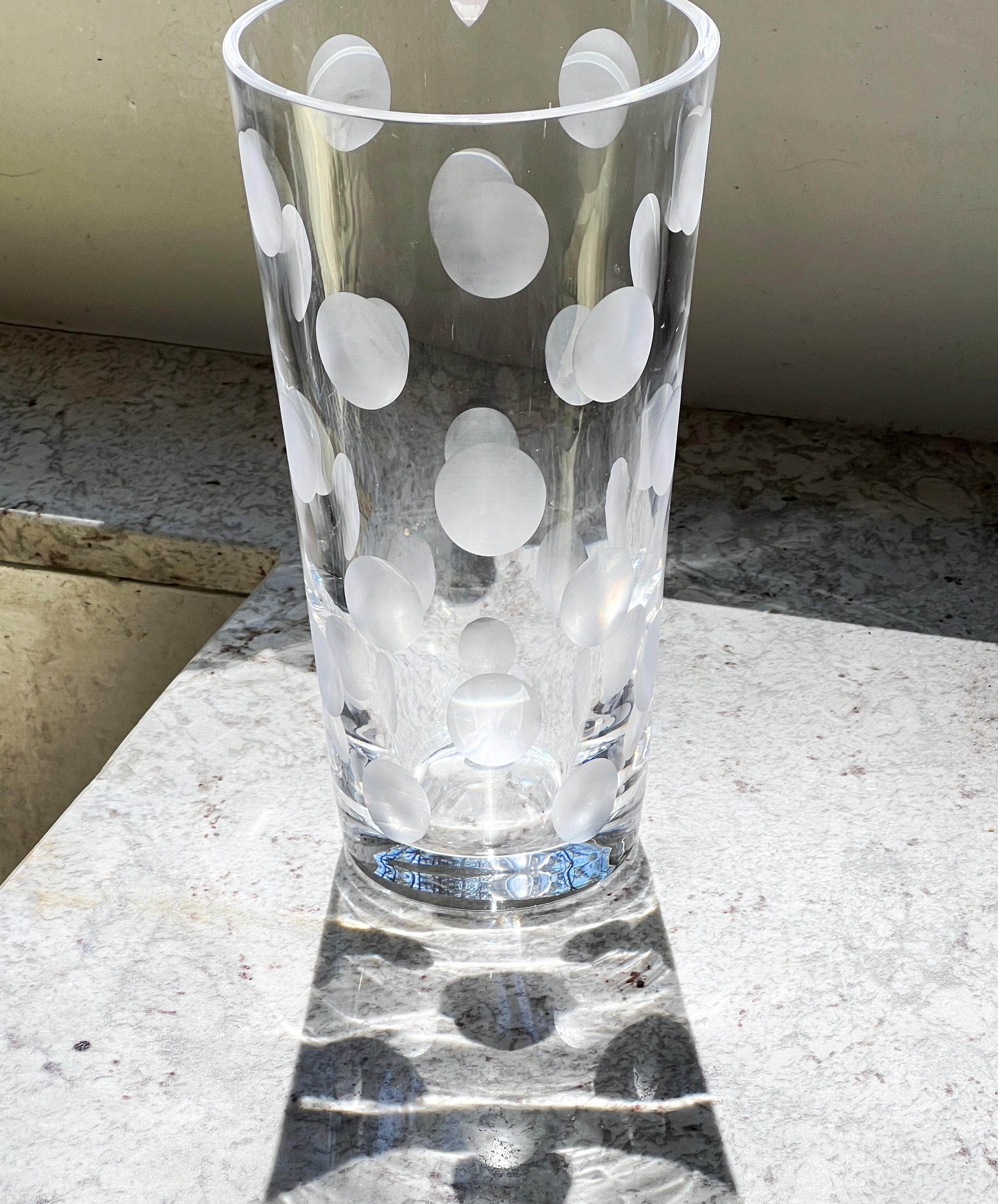 Large Swedish Art Crystal Vase by Artist Anne Nilsson for