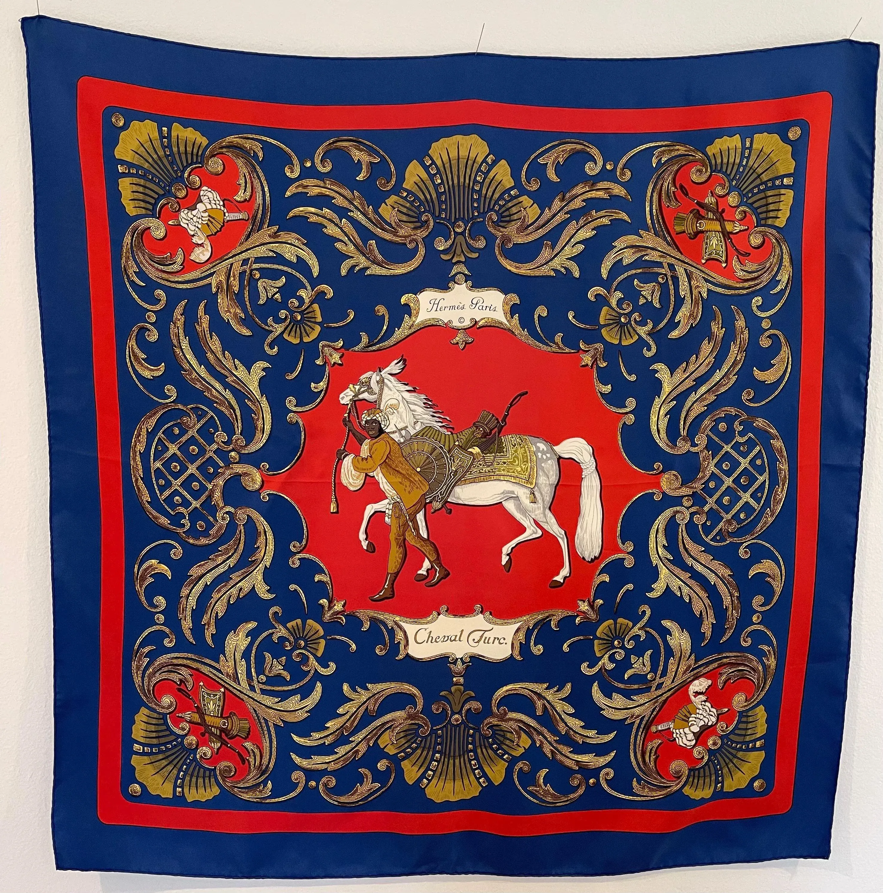 Hermès Cheval Turc Carré De Soie 1989 Christiane Vauzelles | Chairish