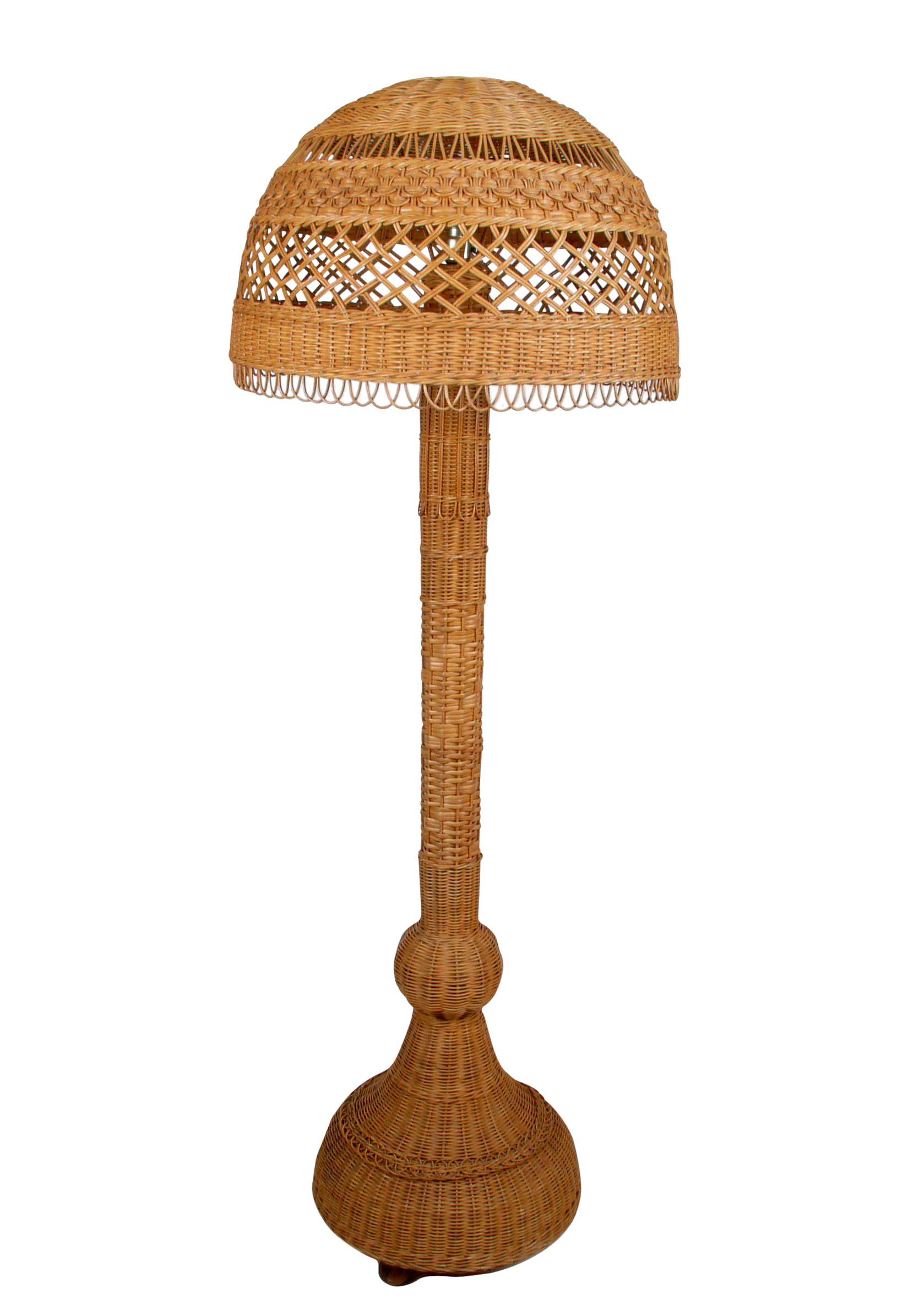 Tall Wicker Rooses Floor Lamp with Shade Chairish