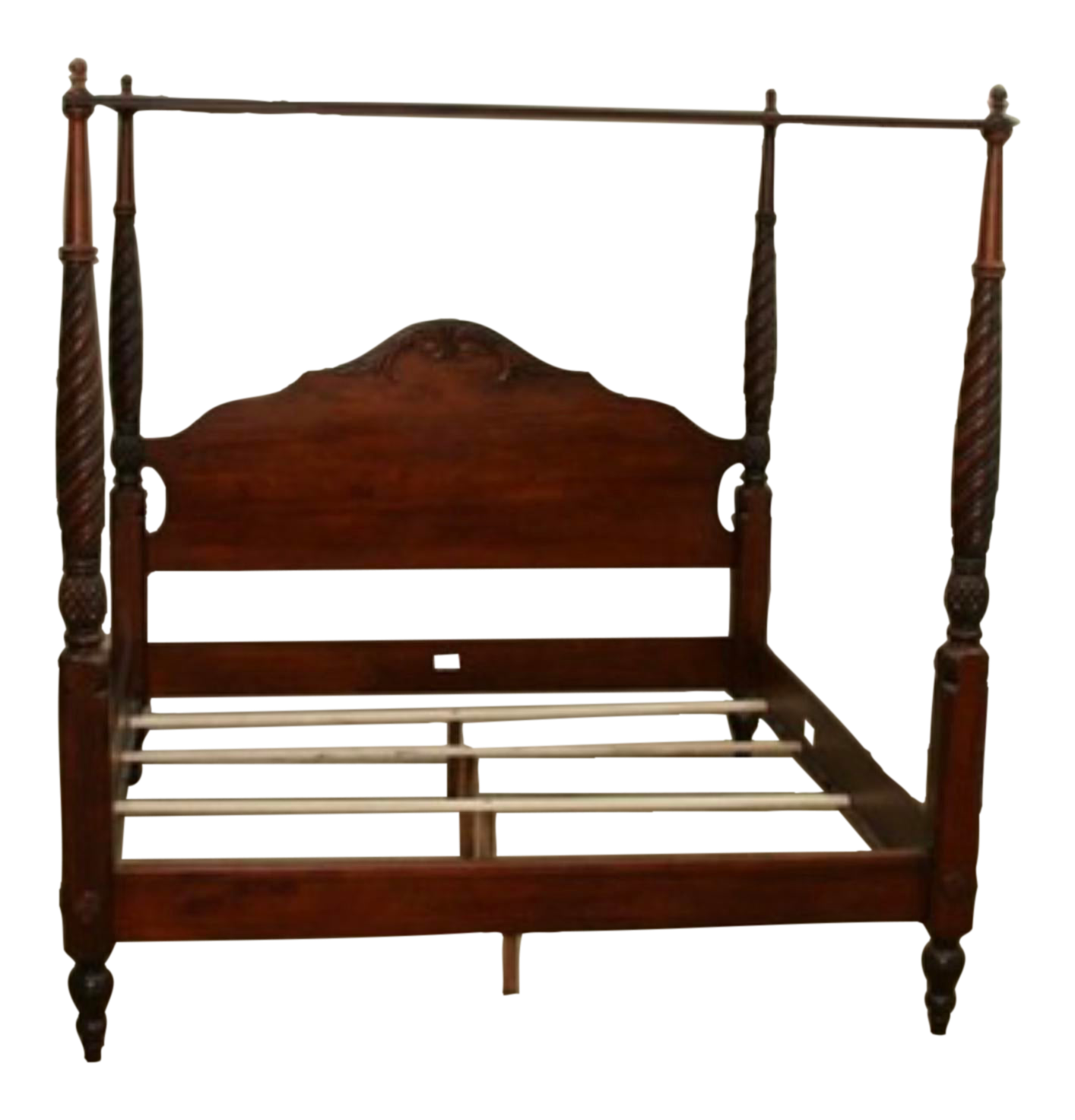 Ethan Allen British Classic Montego Canopy Solid Wood King Size Four Poster Bed Chairish