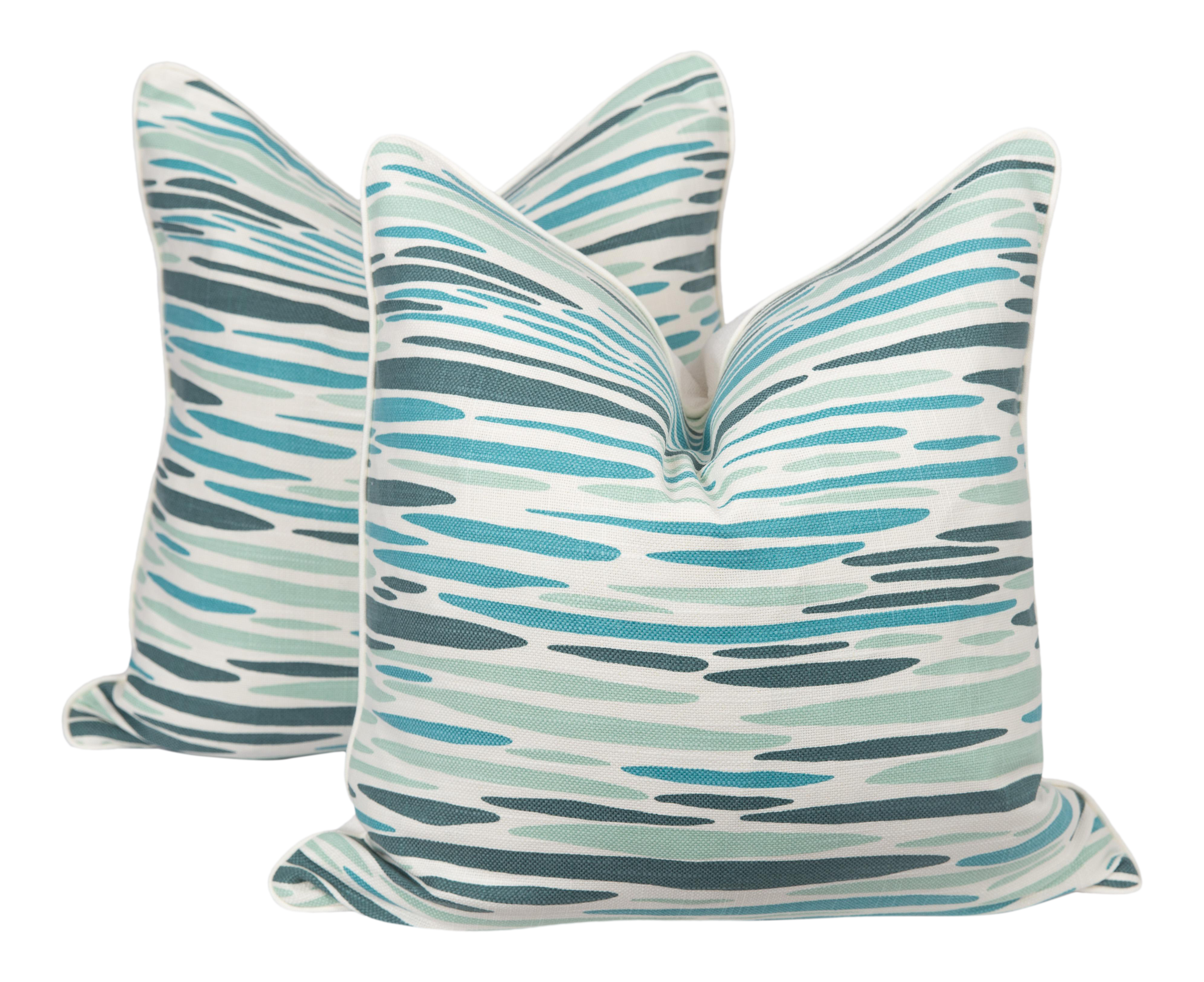 Sea Green Linen Island Pillows A Pair Chairish