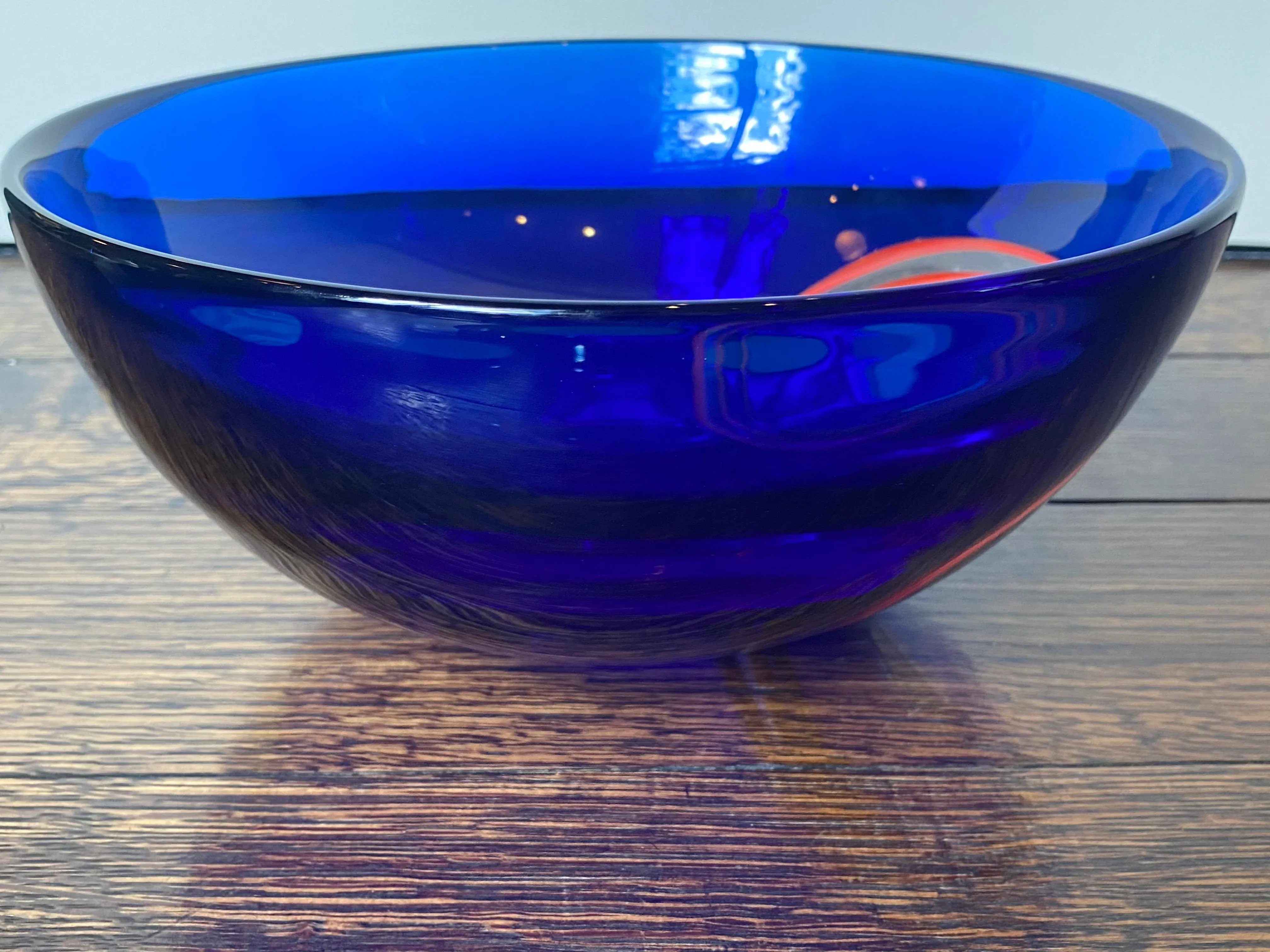 Archimede Seguso Murano for Tiffany Blue Art Glass Bowl With Cut