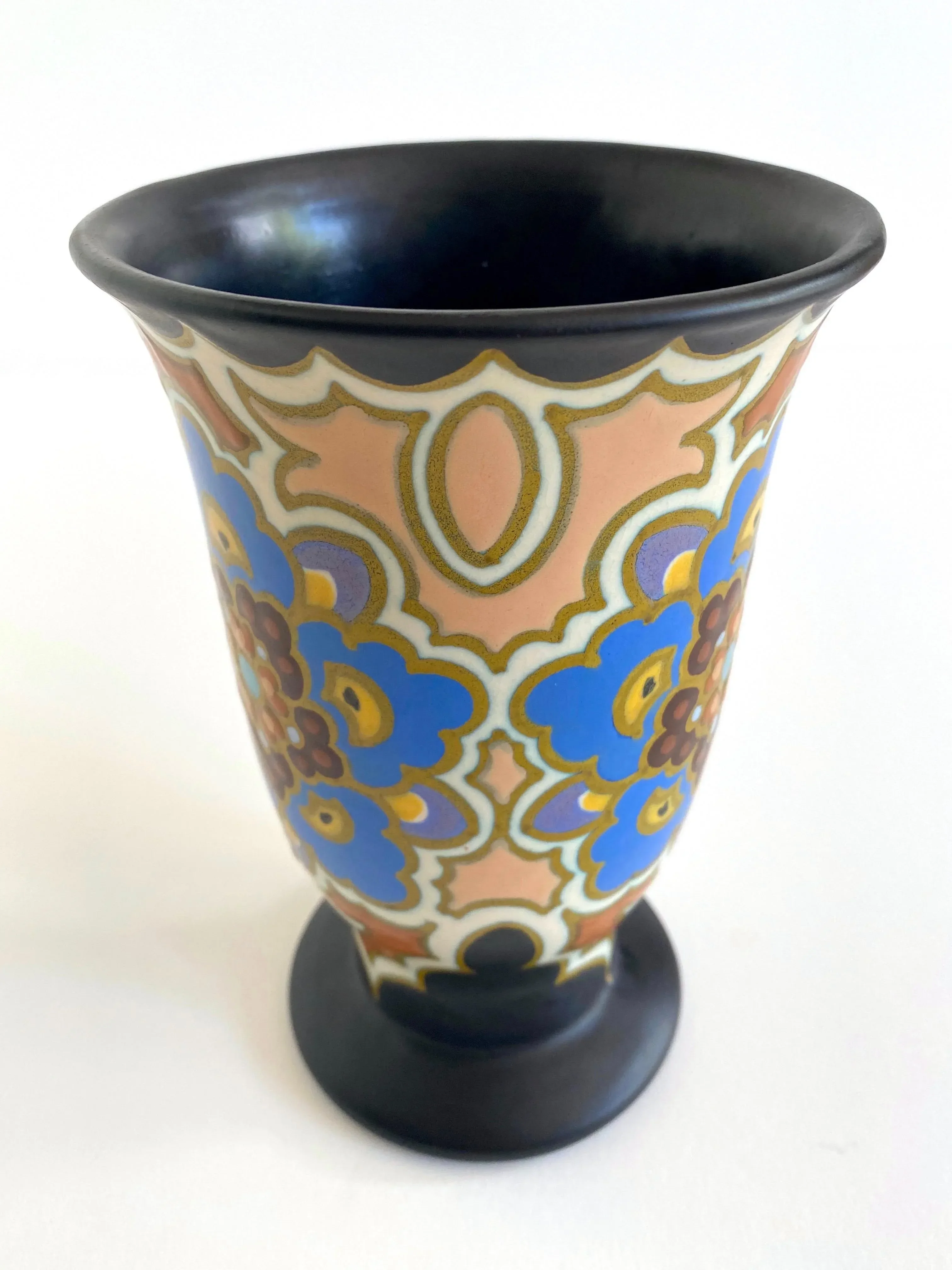 Gouda Holland Vintage 1920's Art Nouveau Hand Painted Floral