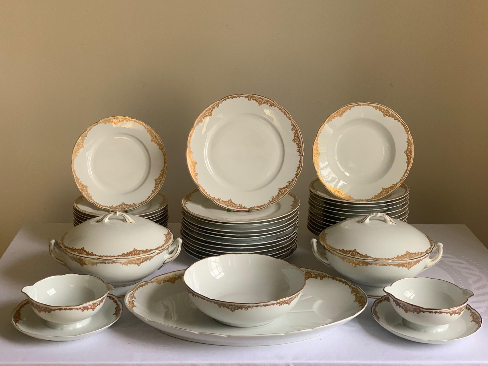 French Dinnerware by Bernardaud Limoges, 1965, Set of 42 | Chairish