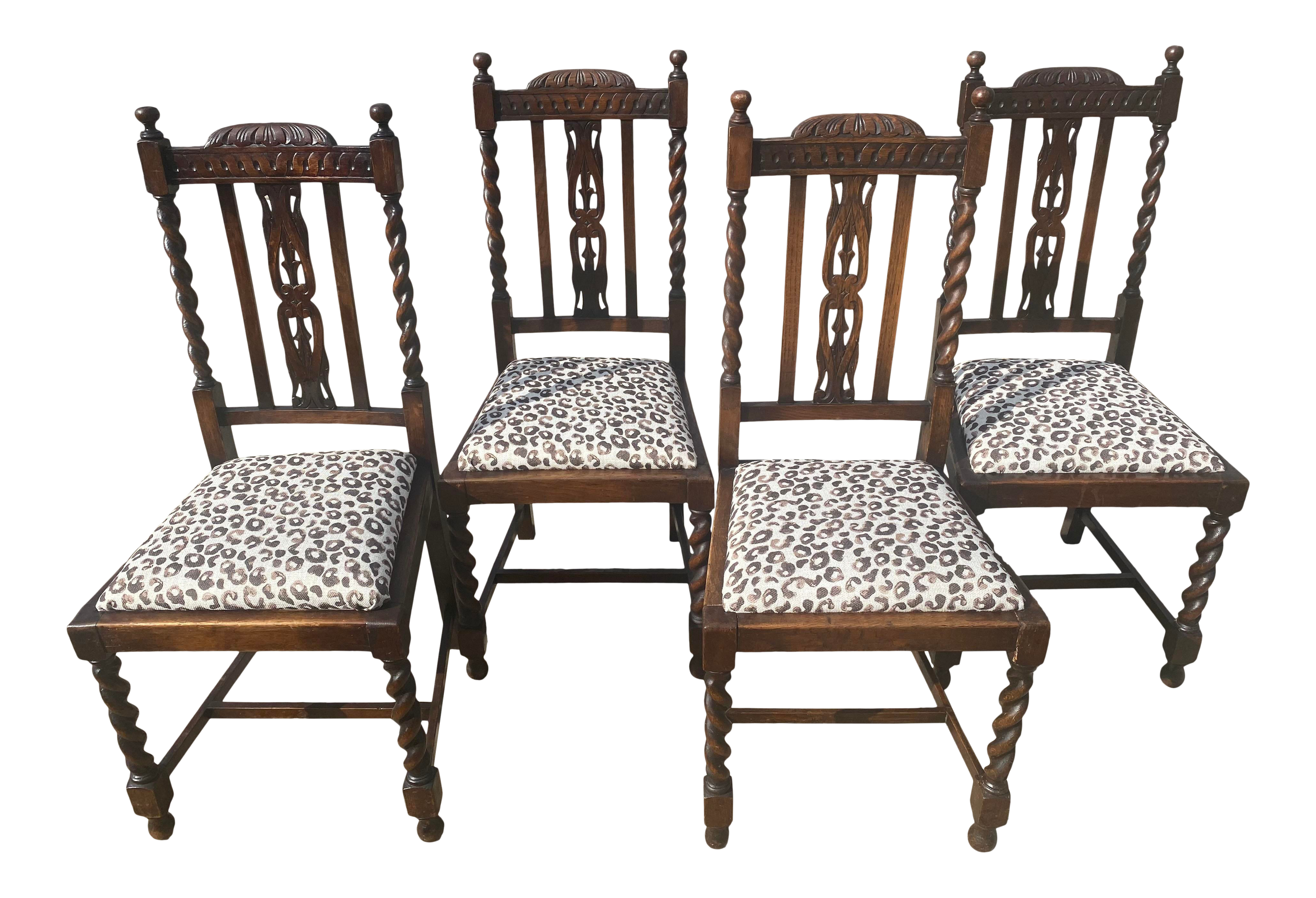 Antique Victorian Style Carved Wood Dining Chairs Set Of 4 Chairish