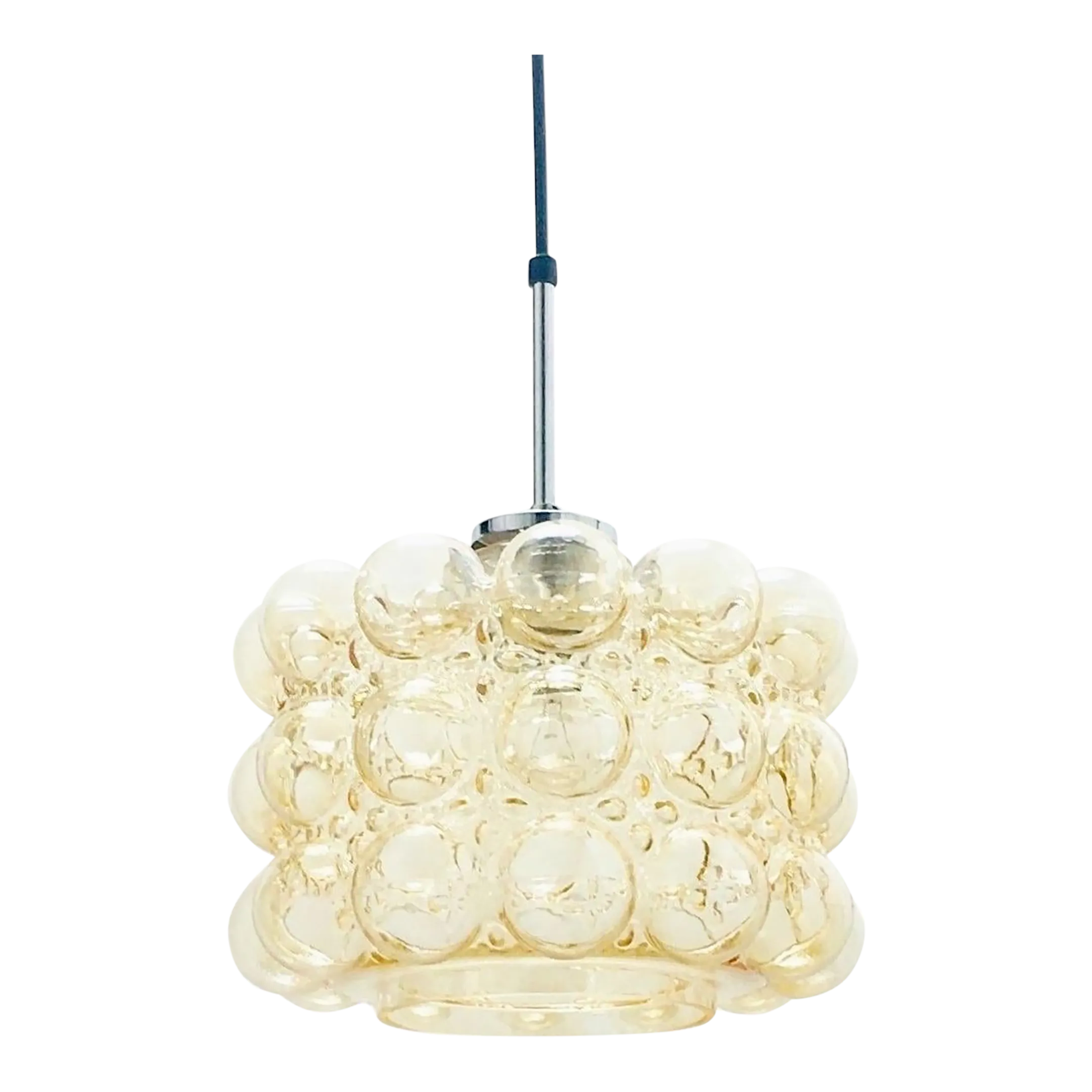 Mid-Century Amber Bubble Glass Ceiling Light/Pendant by Helena Tynell for Limburg, Germany, 1960s