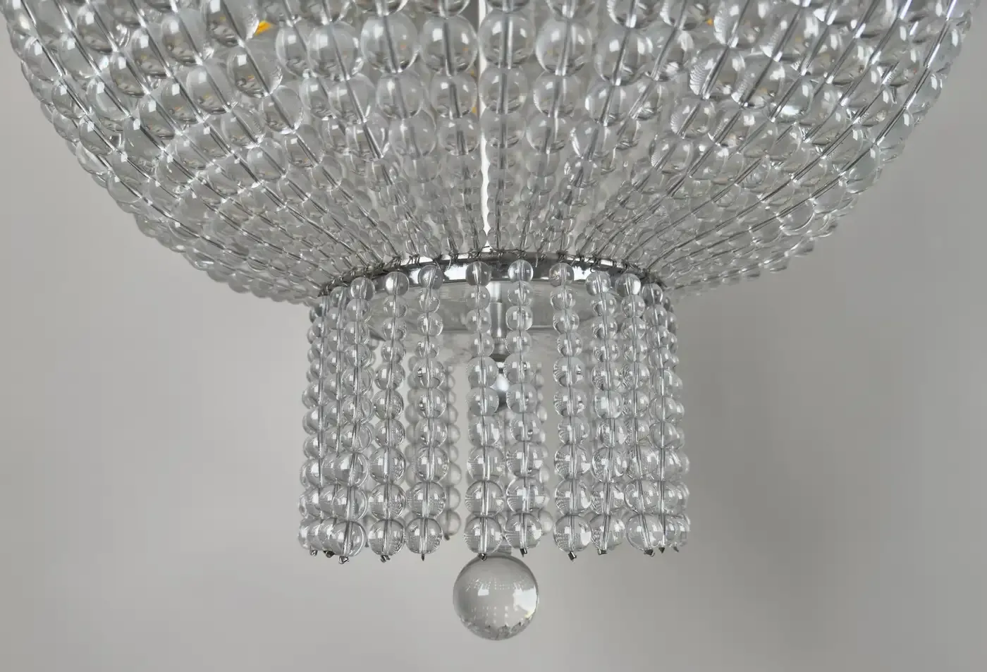 Large Art Deco Style Circular Three-Tiers Chandelier