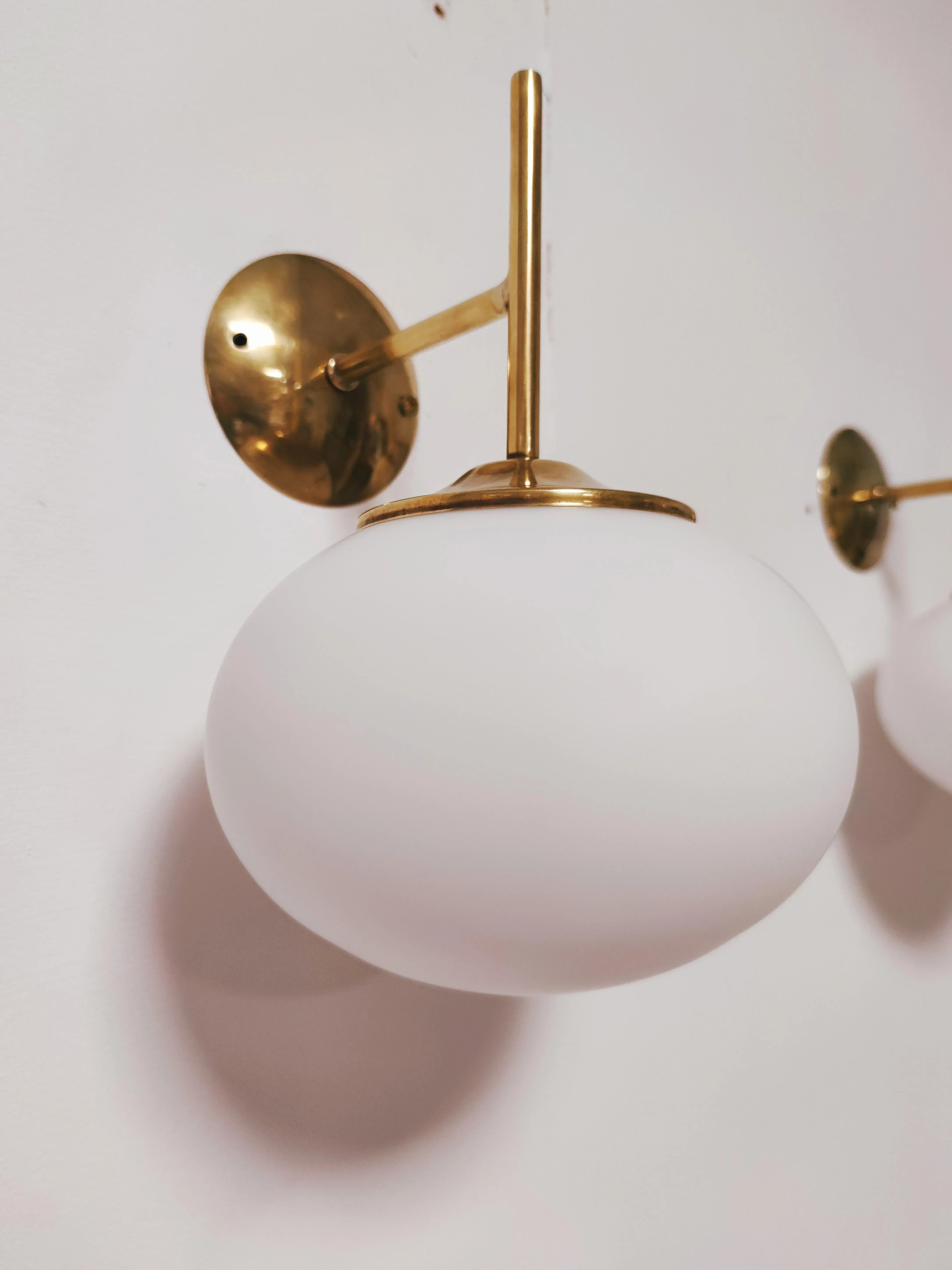 Vintage Brass Sconce with Oval Glass