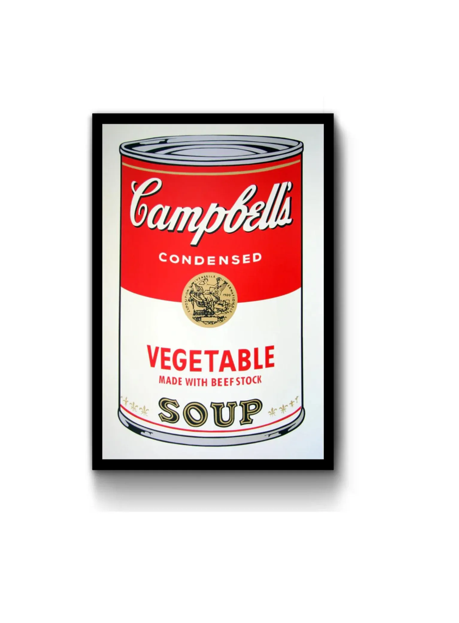 Sunday B. Morning after Andy Warhol, Campbells Vegetable Soup, Silkscreen Print, Framed