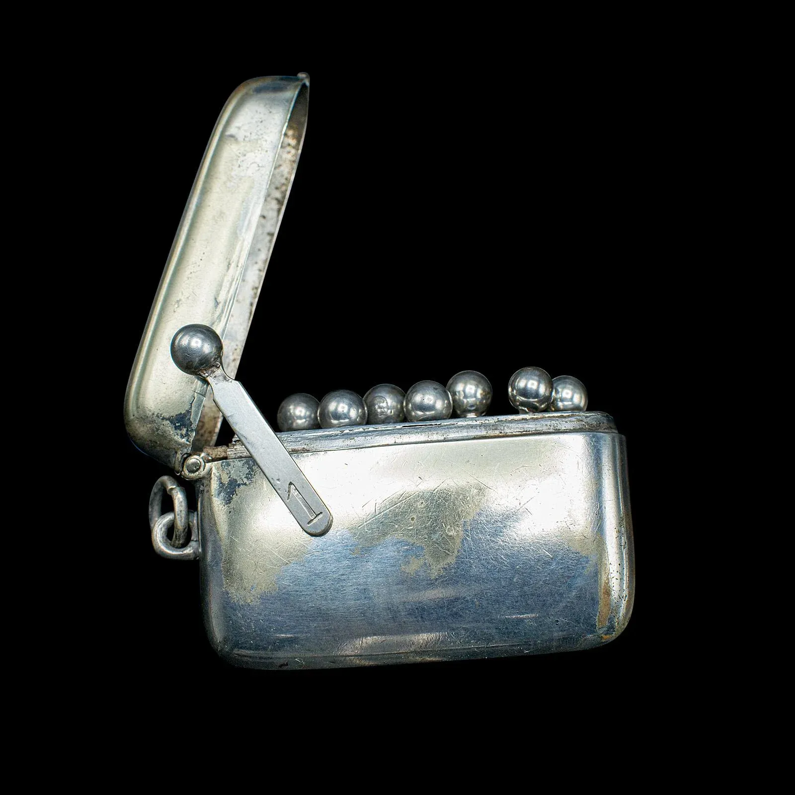 Small Antique Shooting Peg Case, English, Silver Plate, Marker Box, Victorian