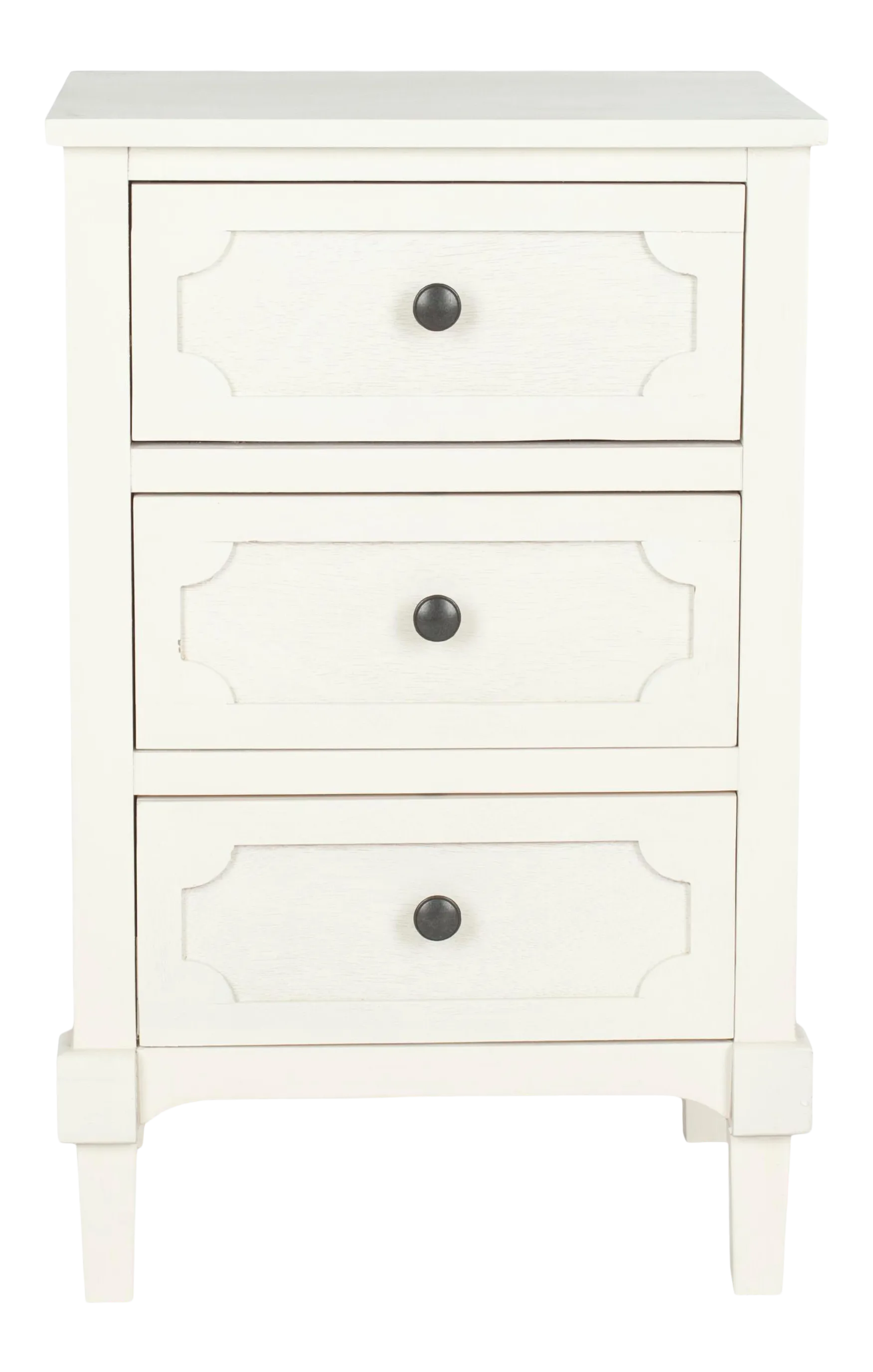Three Drawer Side Chest in White Chairish