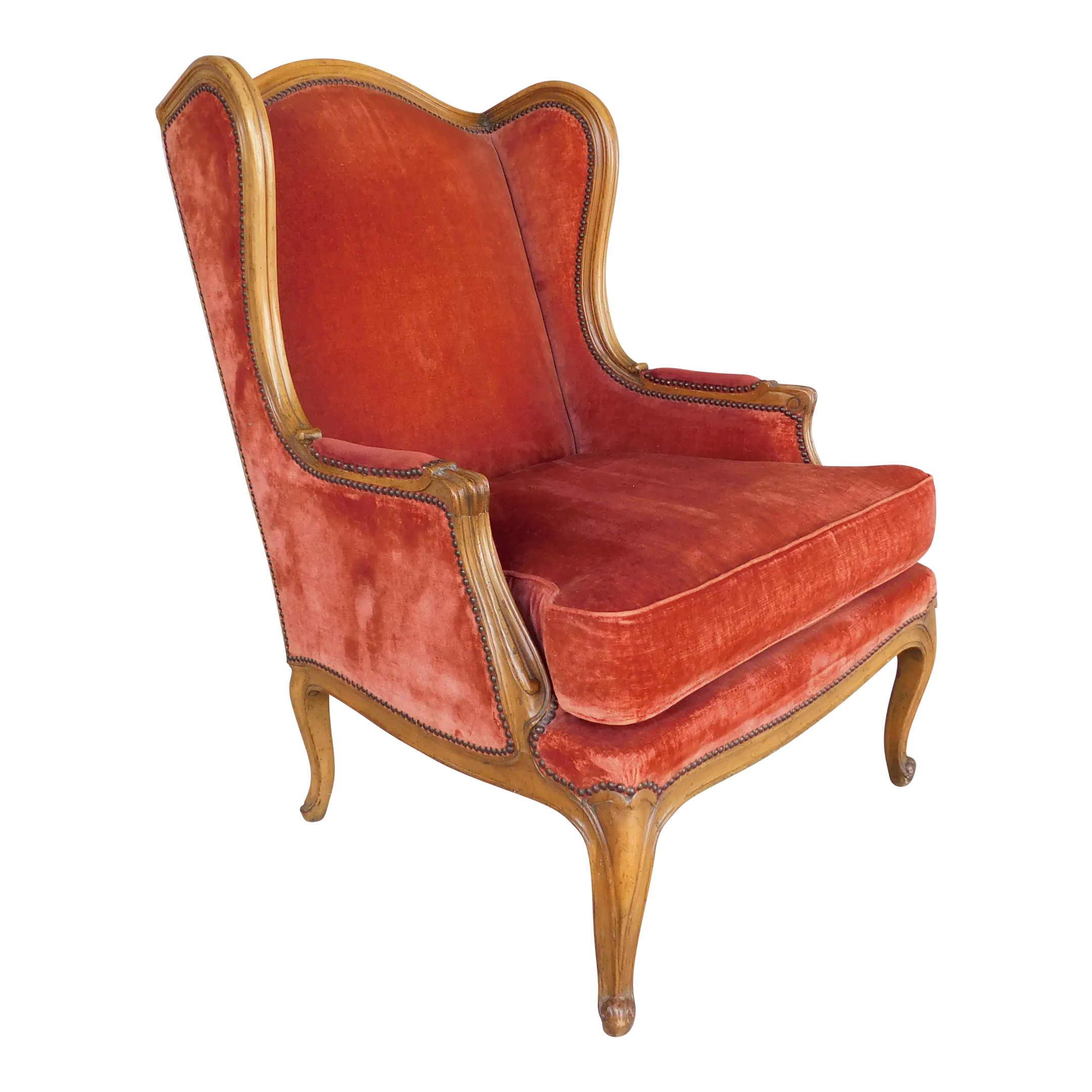 Mid-Century Baker Furniture French Style Bergere Chair