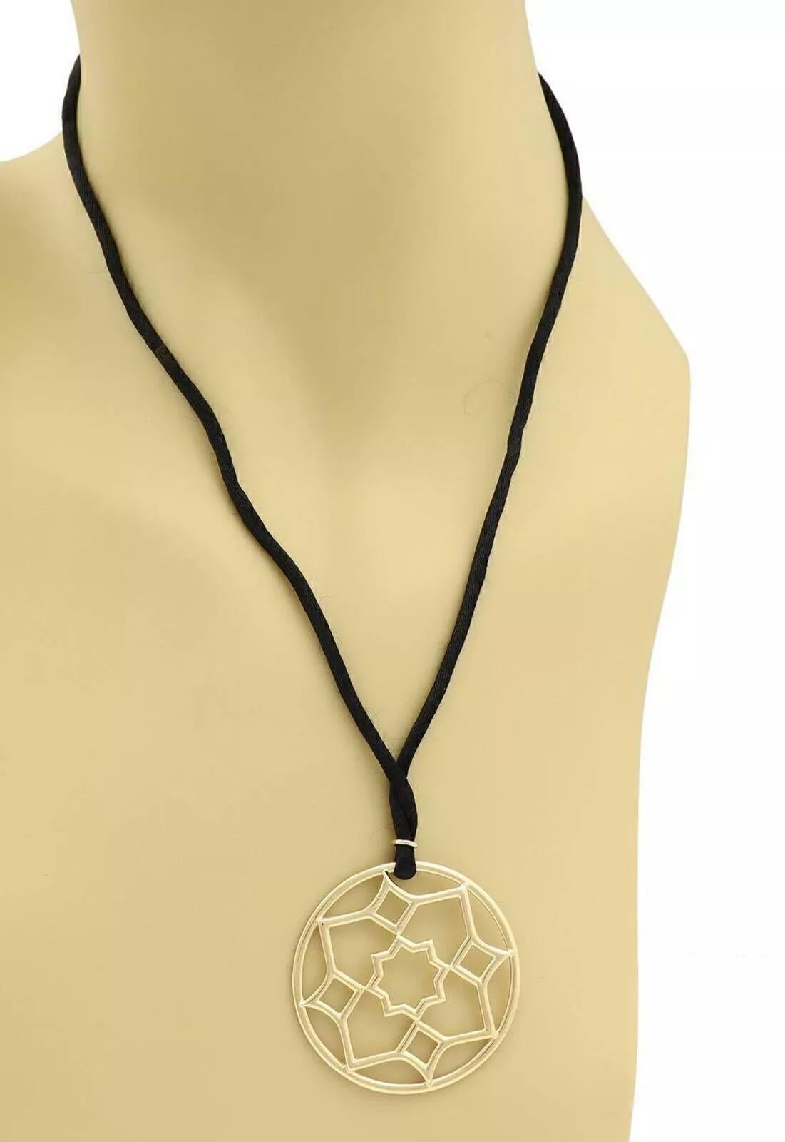 Tiffany & Co. Picasso Zellige 18k Gold Medallion Pendant & Cord