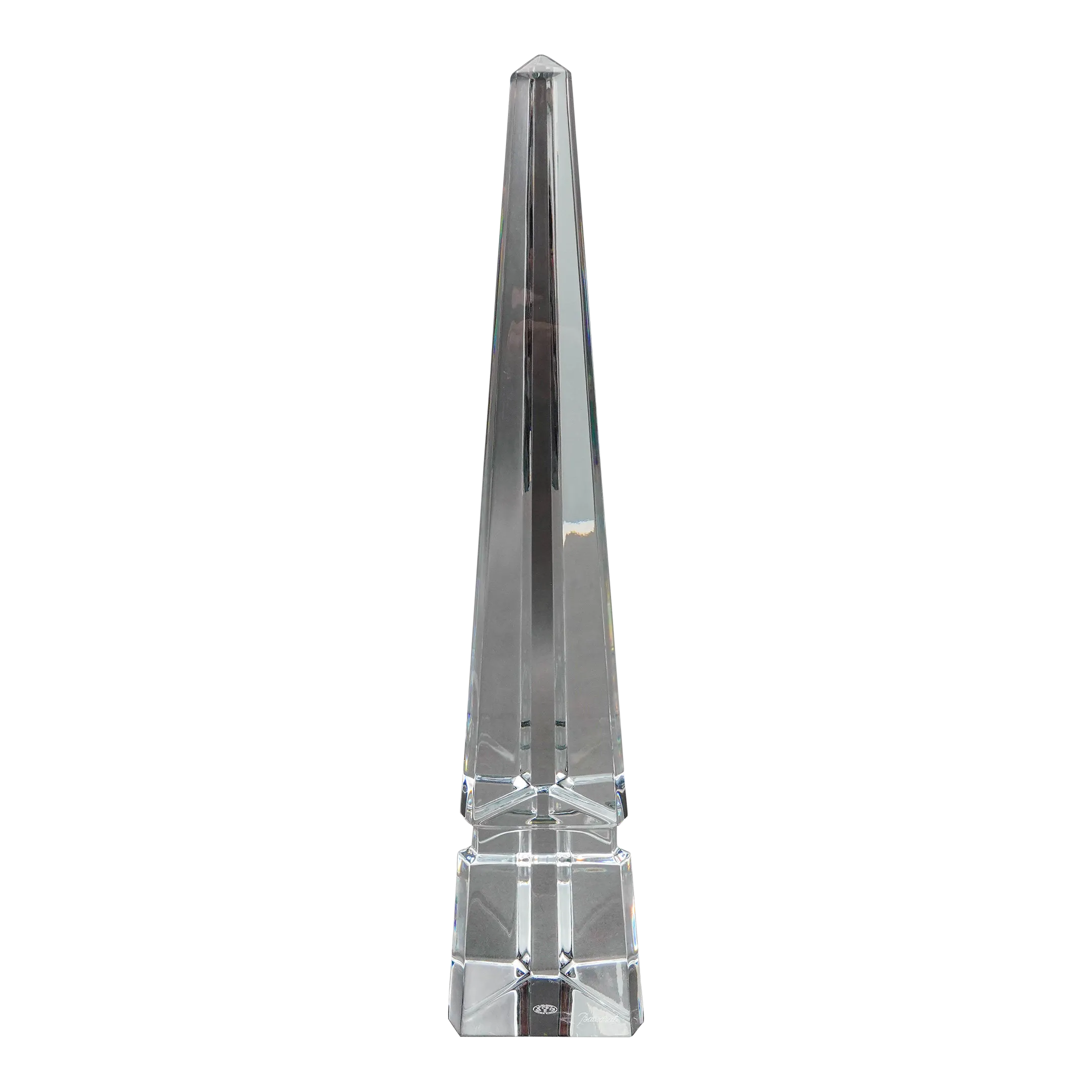 Baccarat オベリスク クリスタル 置物 Mid 20th Century Baccarat Crystal France Osiris Obelisk Glass
