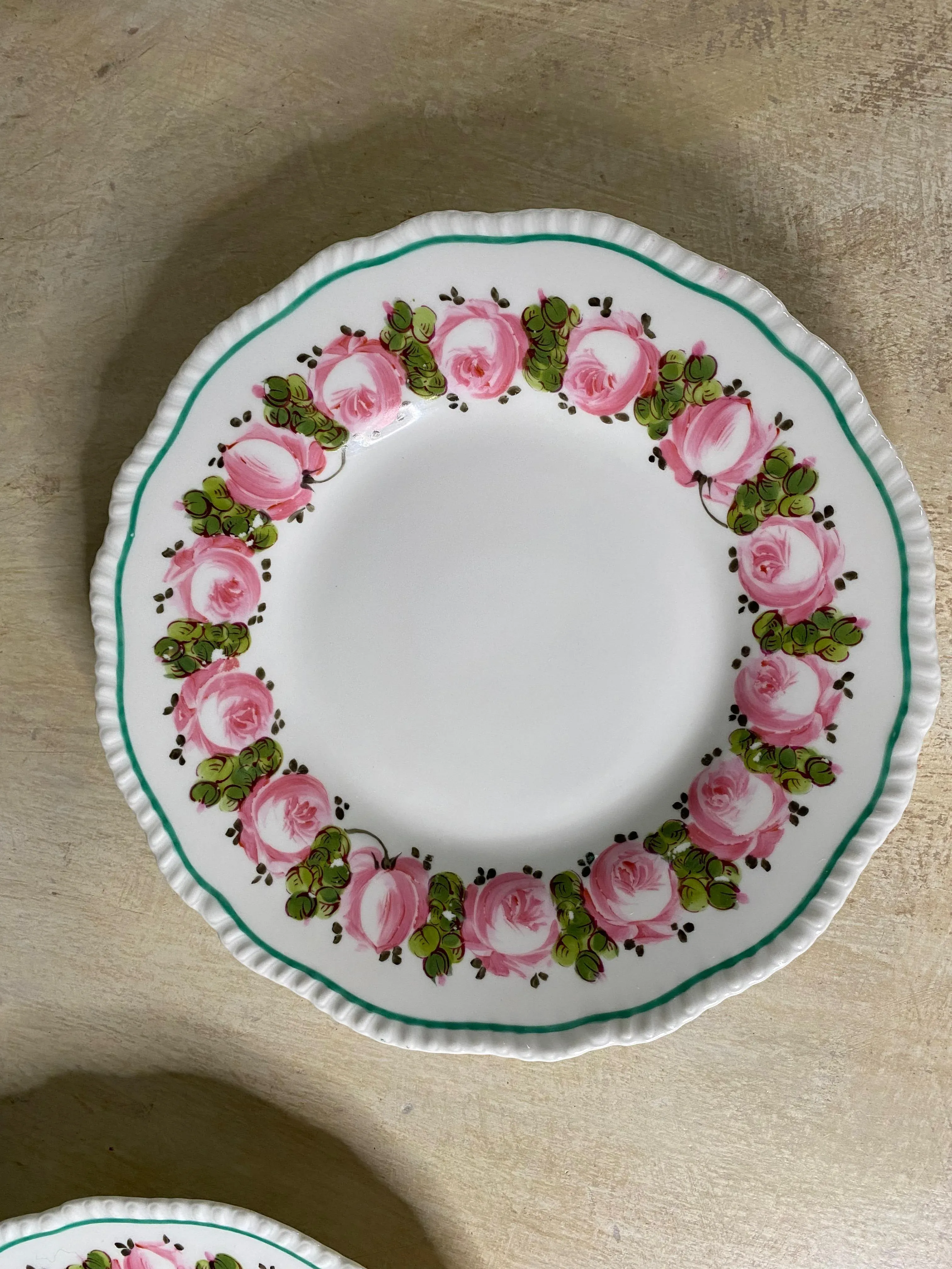 19th Century R. Delinieres & Co. Limoges Cabbage Rose With Green