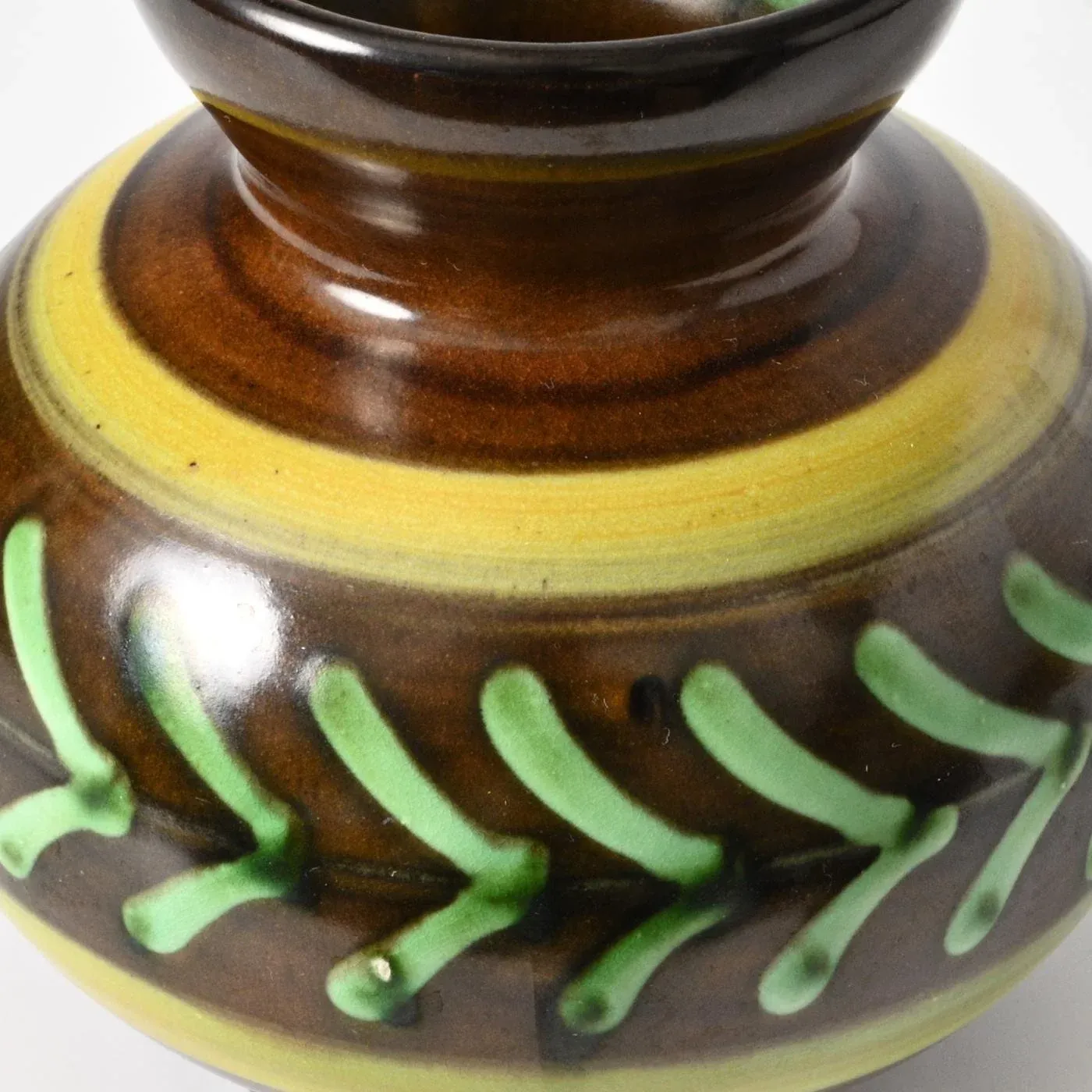 Swedish Brown and Green Pottery Vase from Ekeby, 1930s main image 4