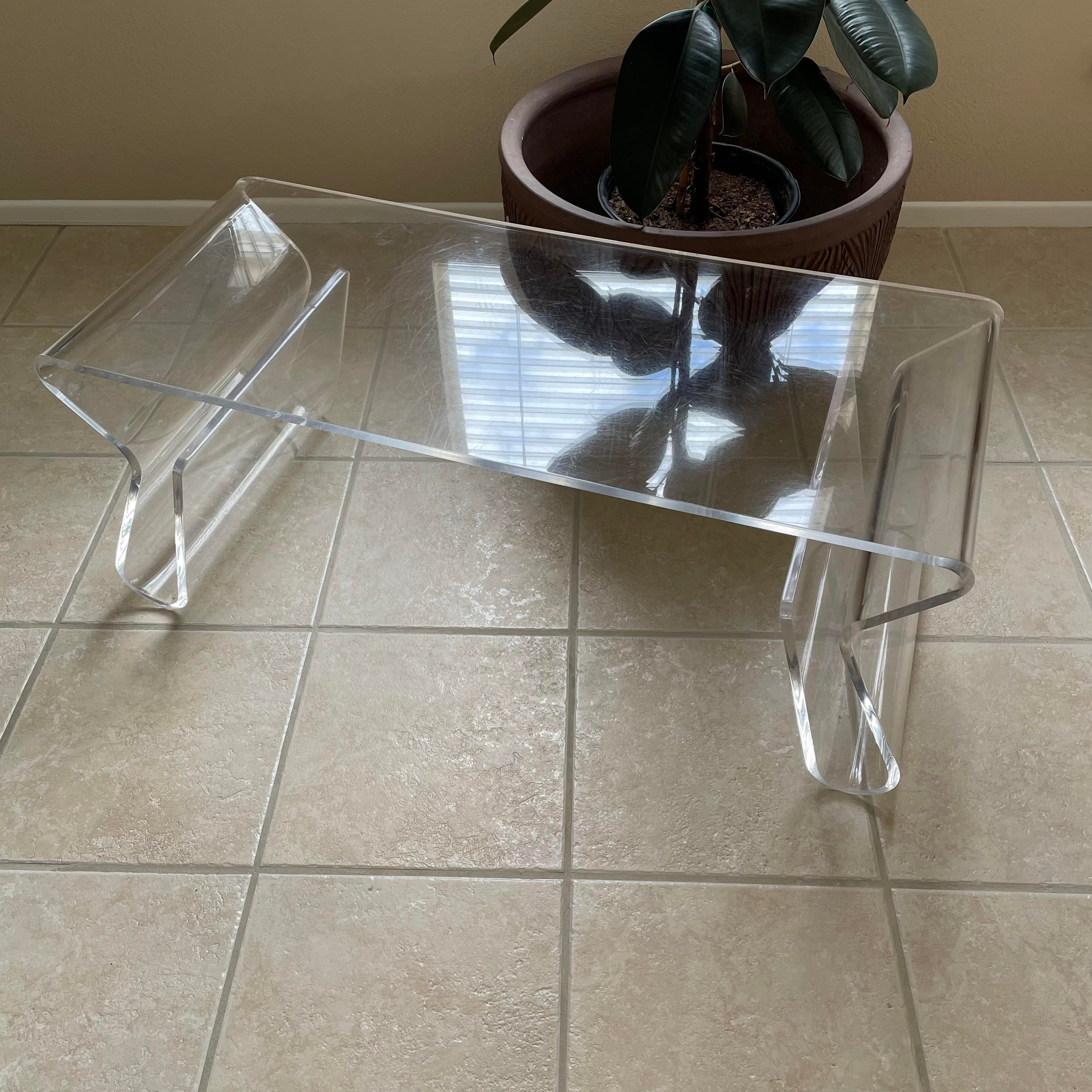 Acrylic coffee table 2024 with magazine rack