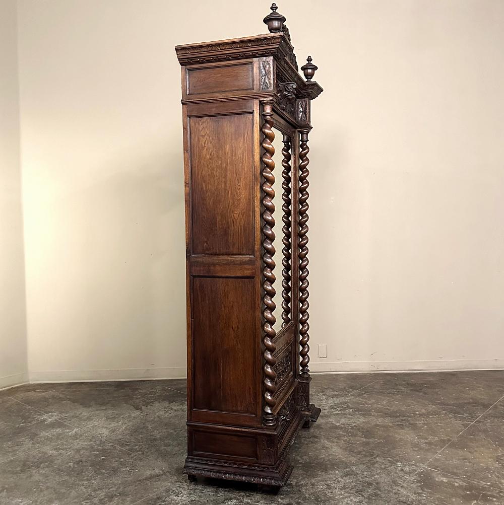 19th Century French Renaissance Barley Twist Armoire | Chairish