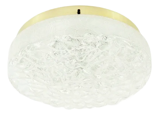 Large Mid-Century Modern Murano Ice Glass Flush Mount from Doria Leuchten, 1960s