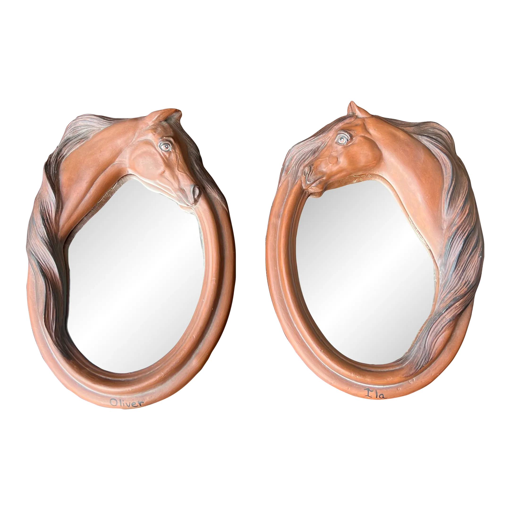 1980s Equine Wall Mirrors- Set of 2